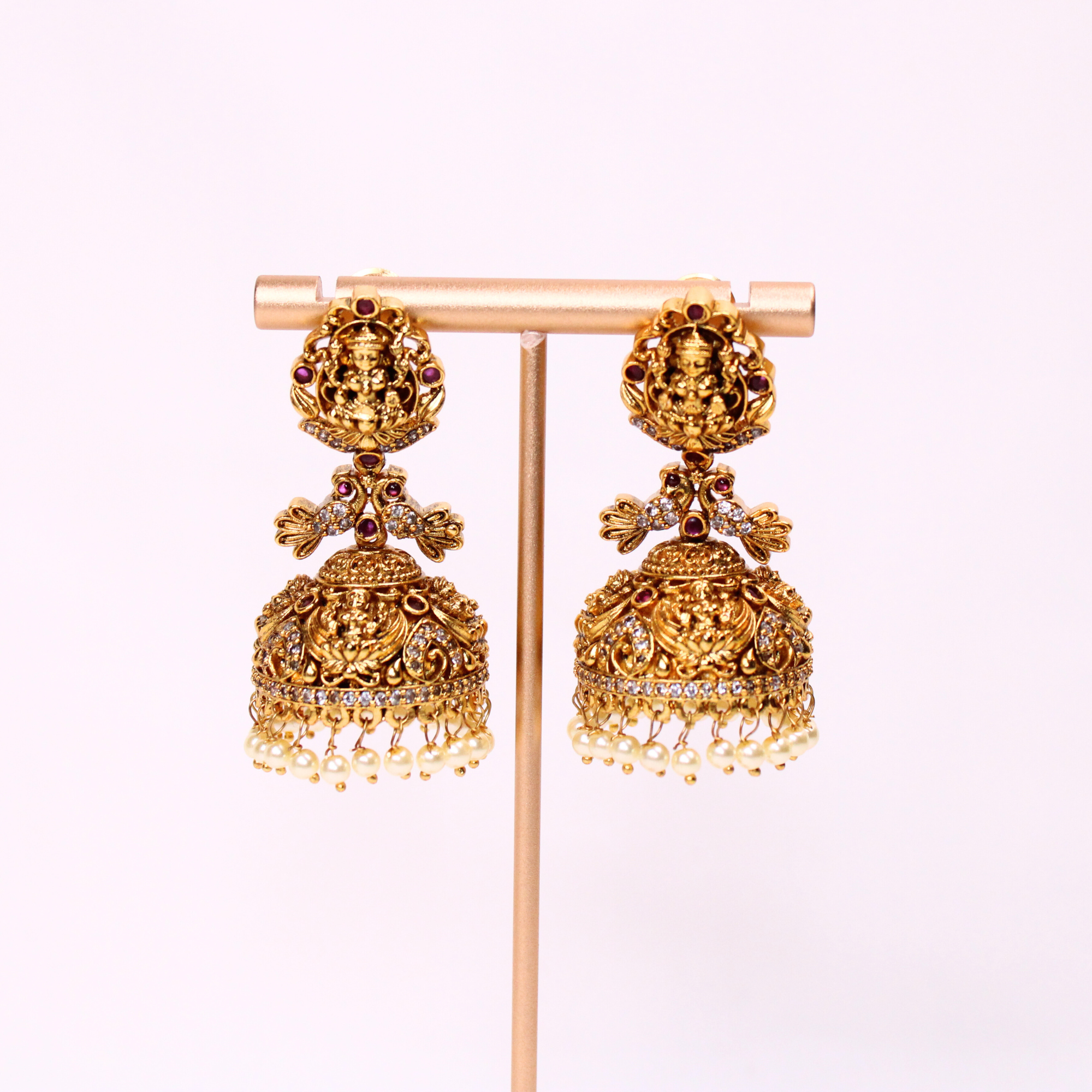 Lakshmi Peacock Temple Earrings
