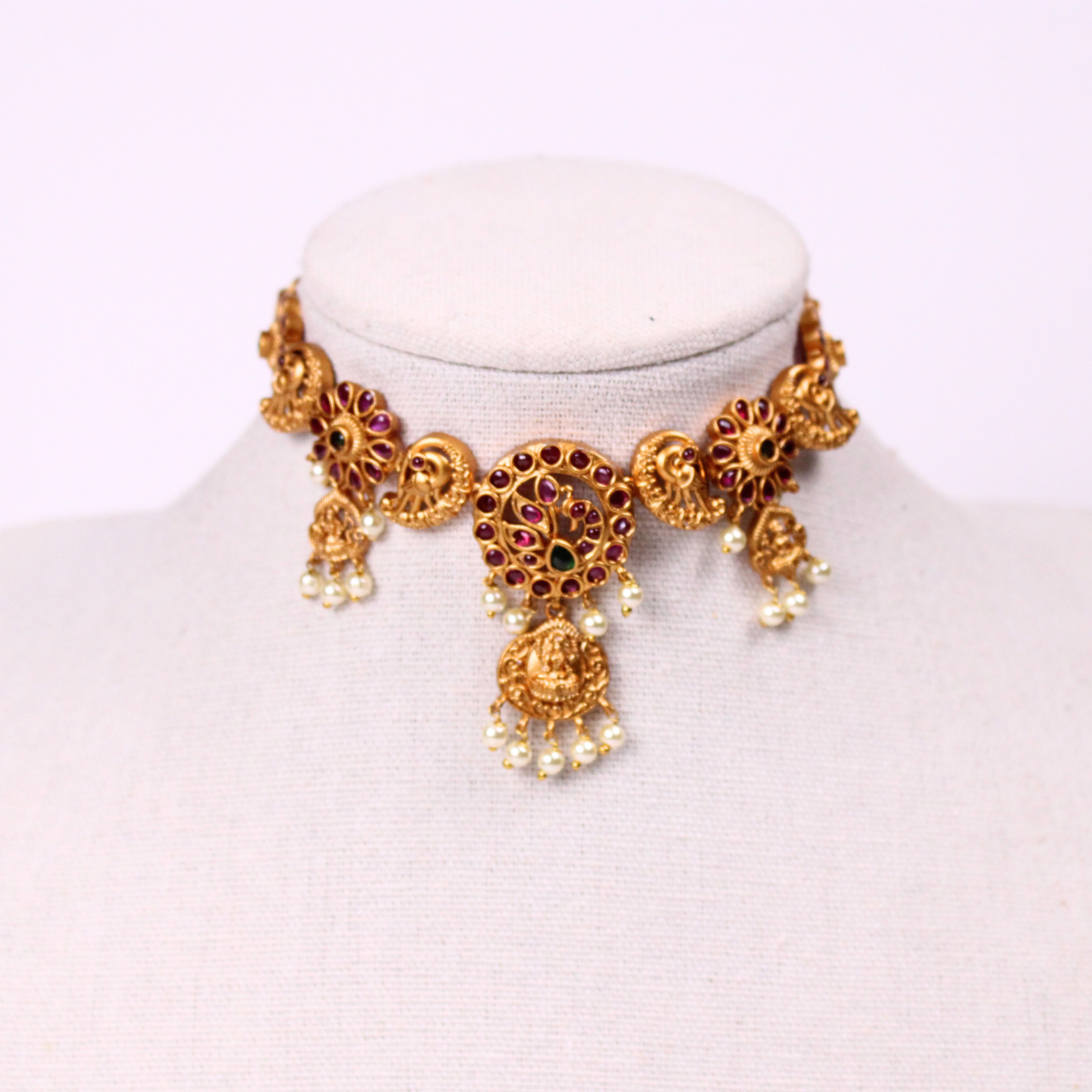 Lakshmi Temple Choker Set with Earrings