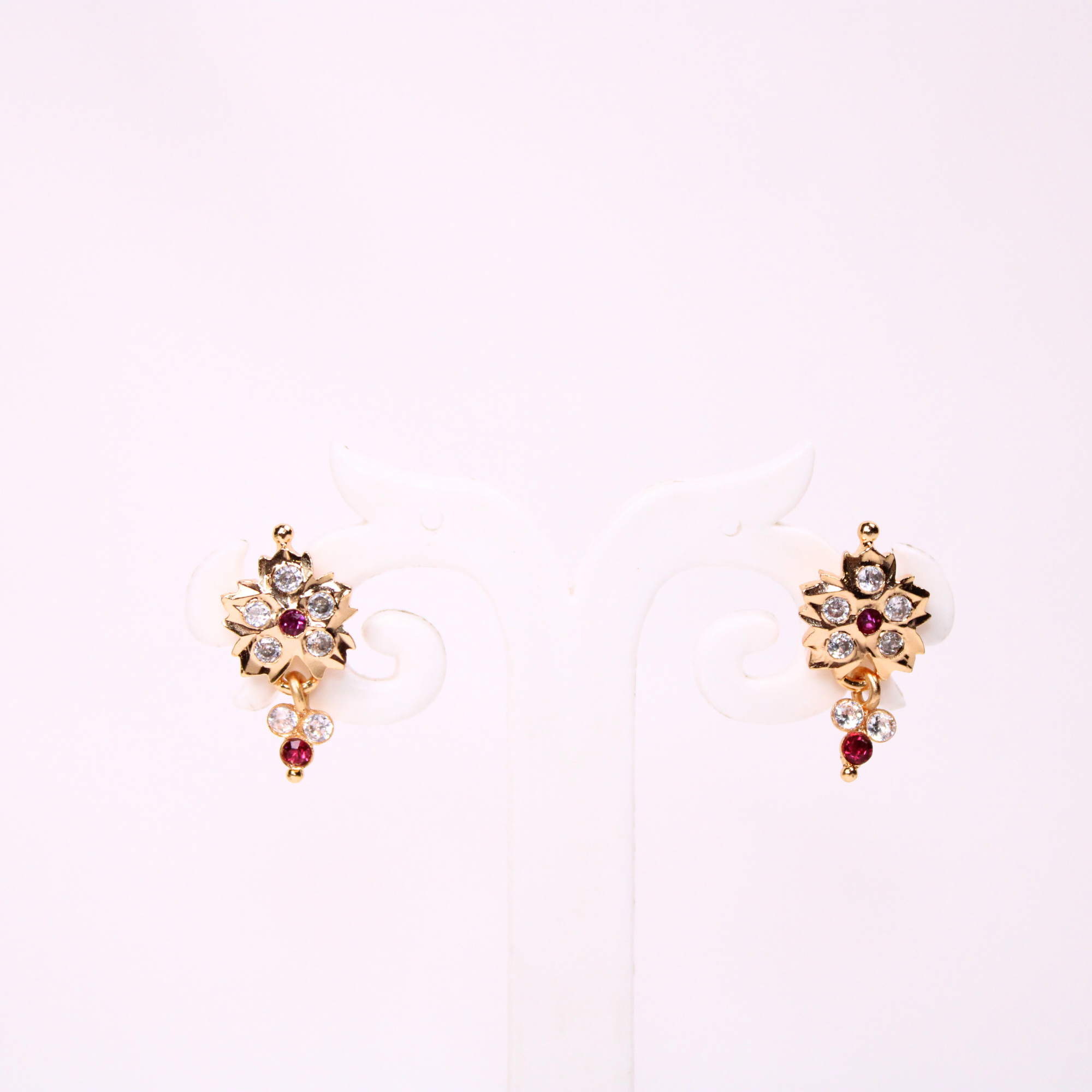 Ruby Bloom Stud Earrings