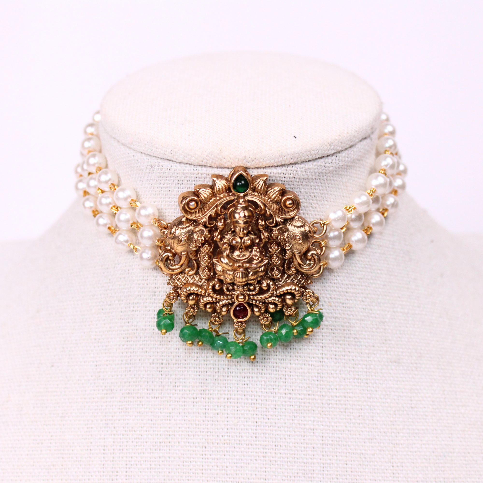 Lakshmi Elephant Choker and Stud Earrings Set