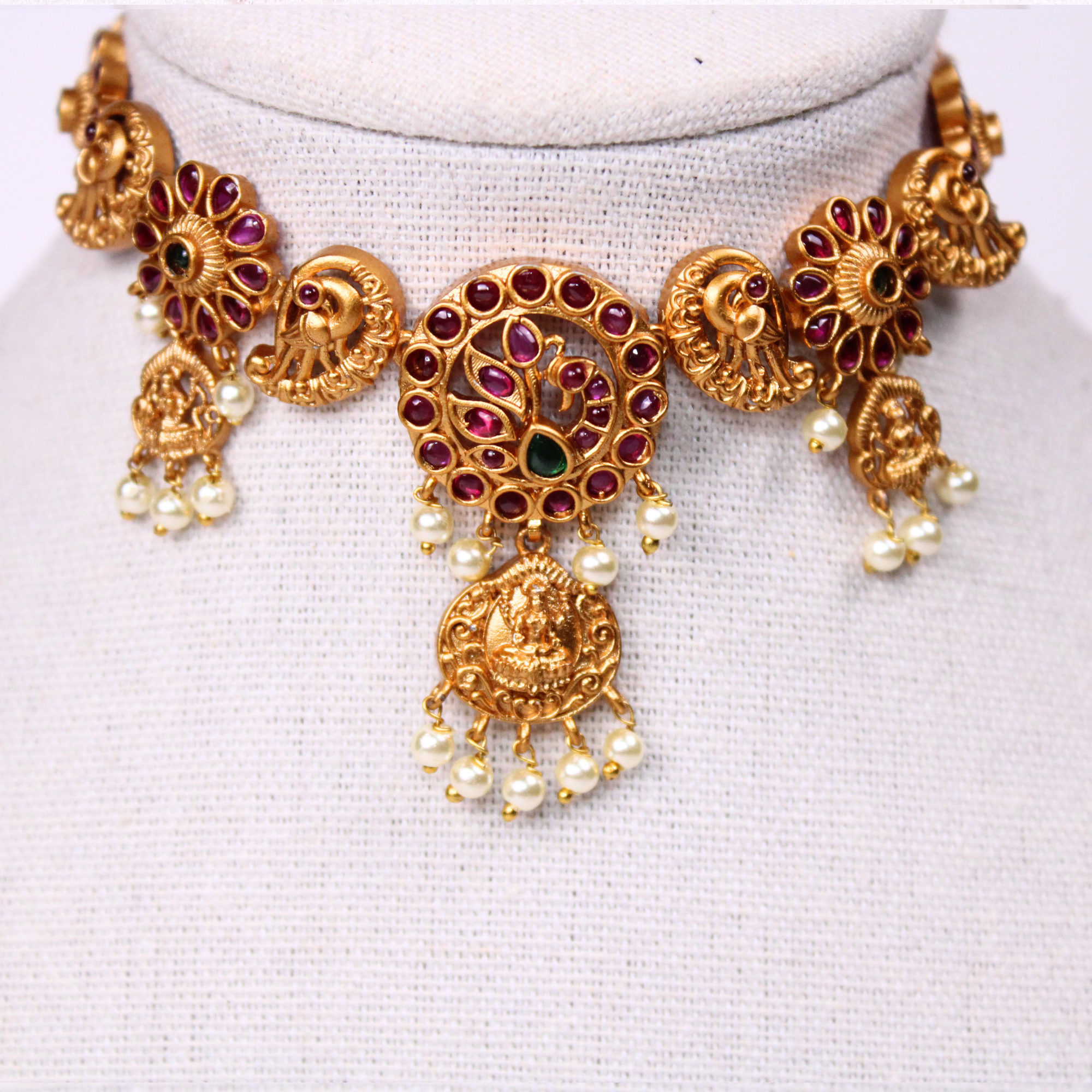 Lakshmi Temple Choker Set with Earrings