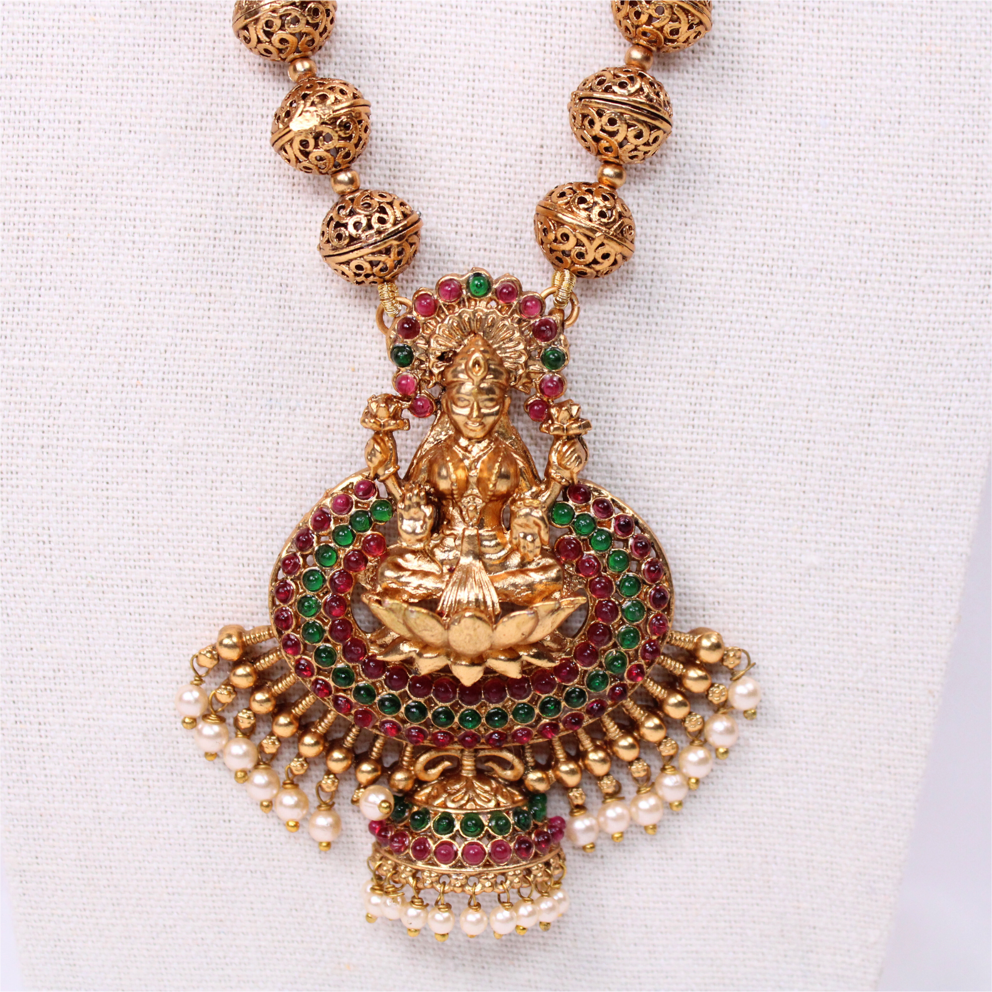 Lakshmi Kasu Mala Aram Set with Earrings