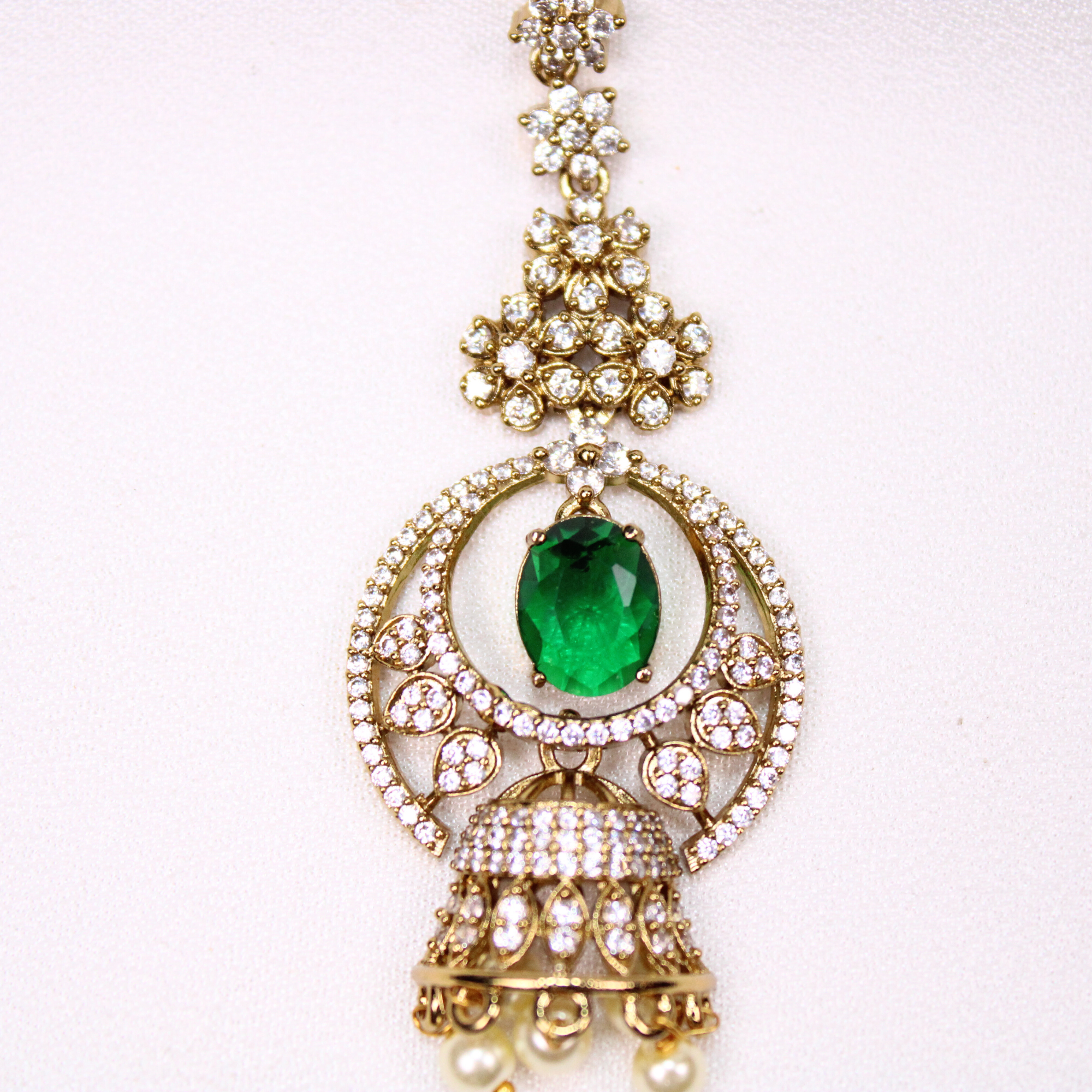 Emerald Crescent Netti sutti with Jhumka Drop