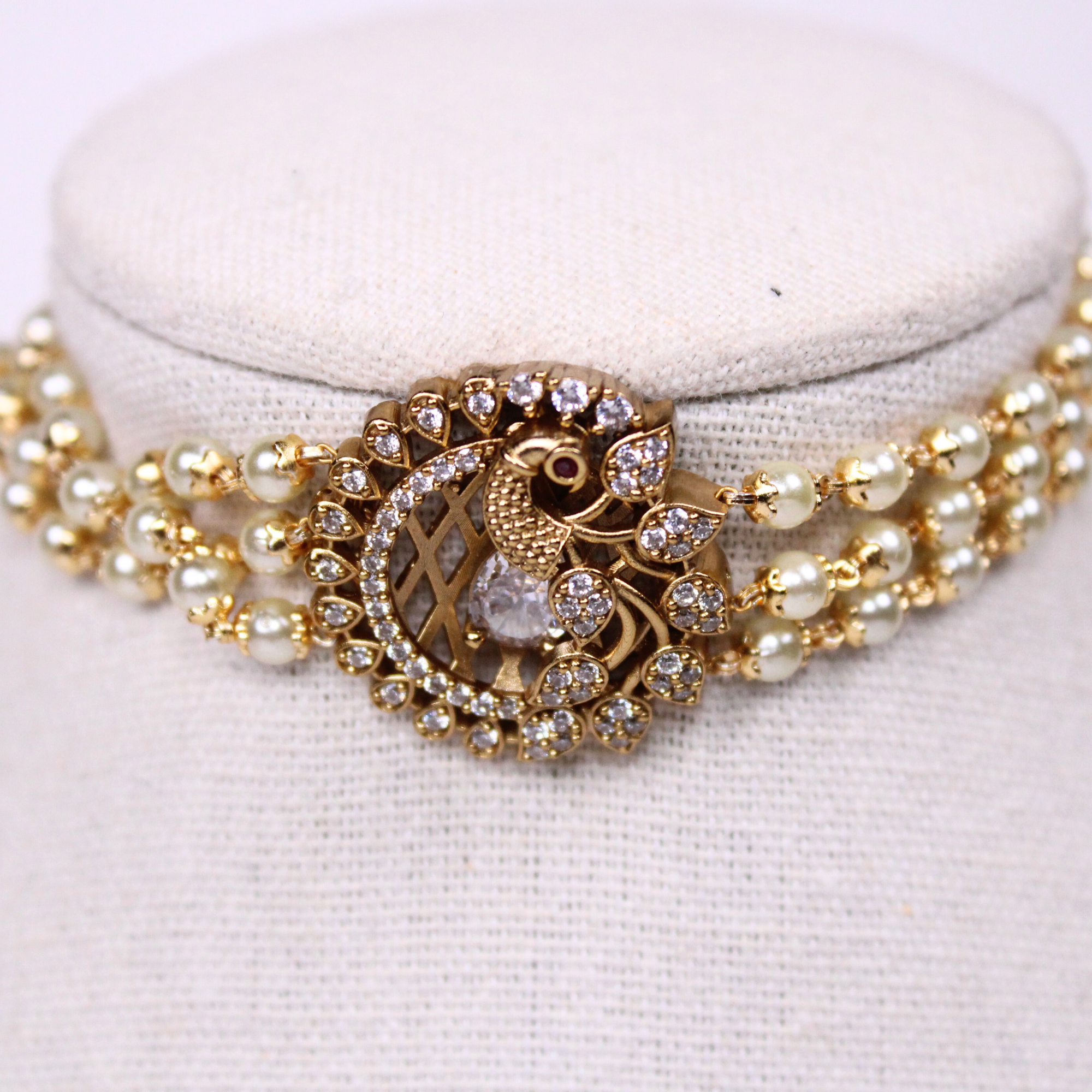 Peacock Mandala Choker and Stud Earrings Set