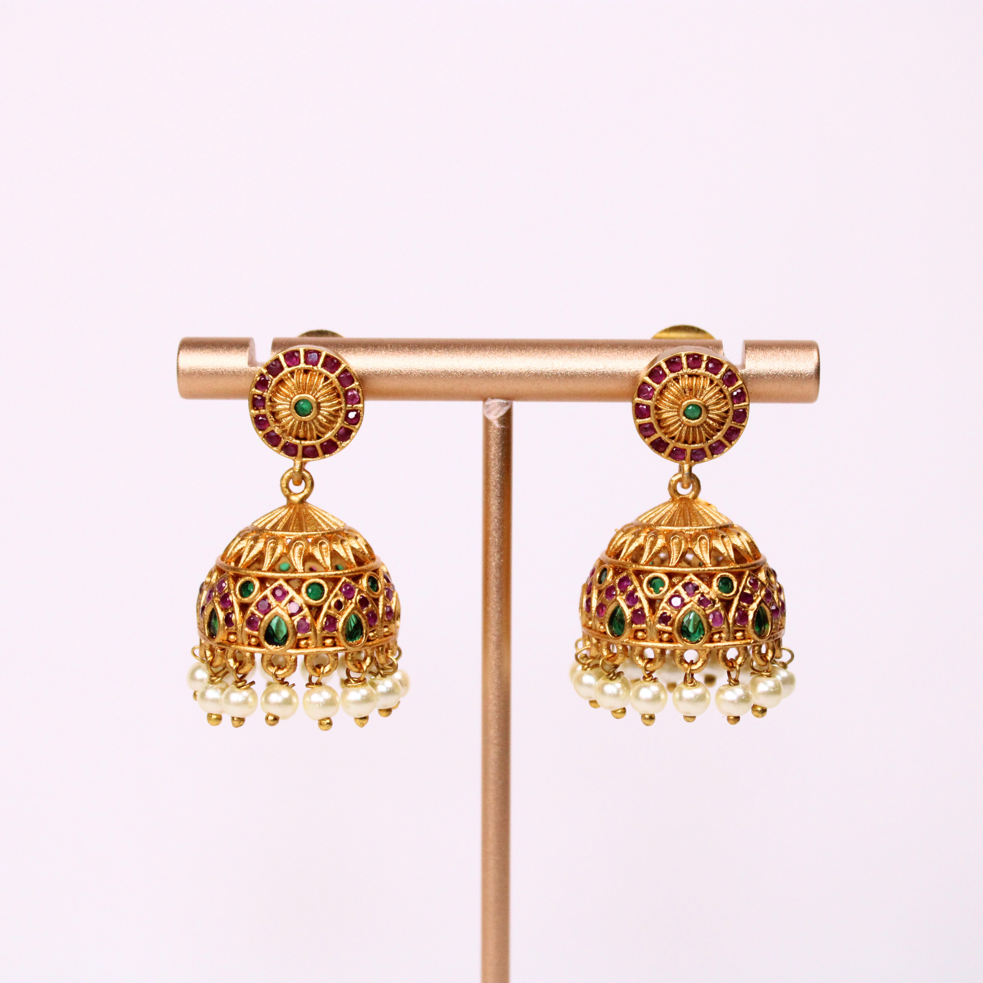 Navaratna Peacock Heritage Temple Choker Set with Earrings