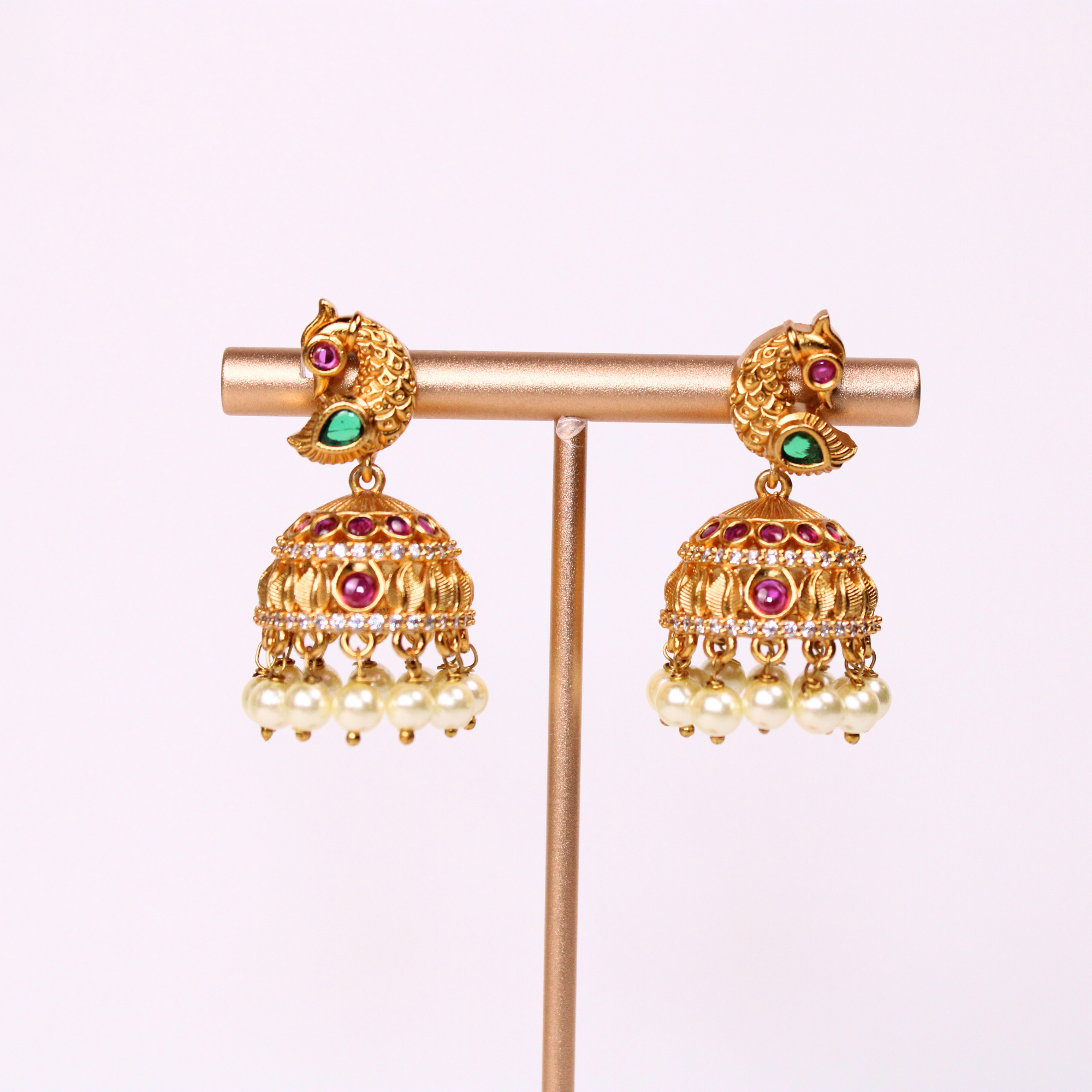 Lakshmi Divine Heritage Multi-Strand Pearl Choker Set with Earrings