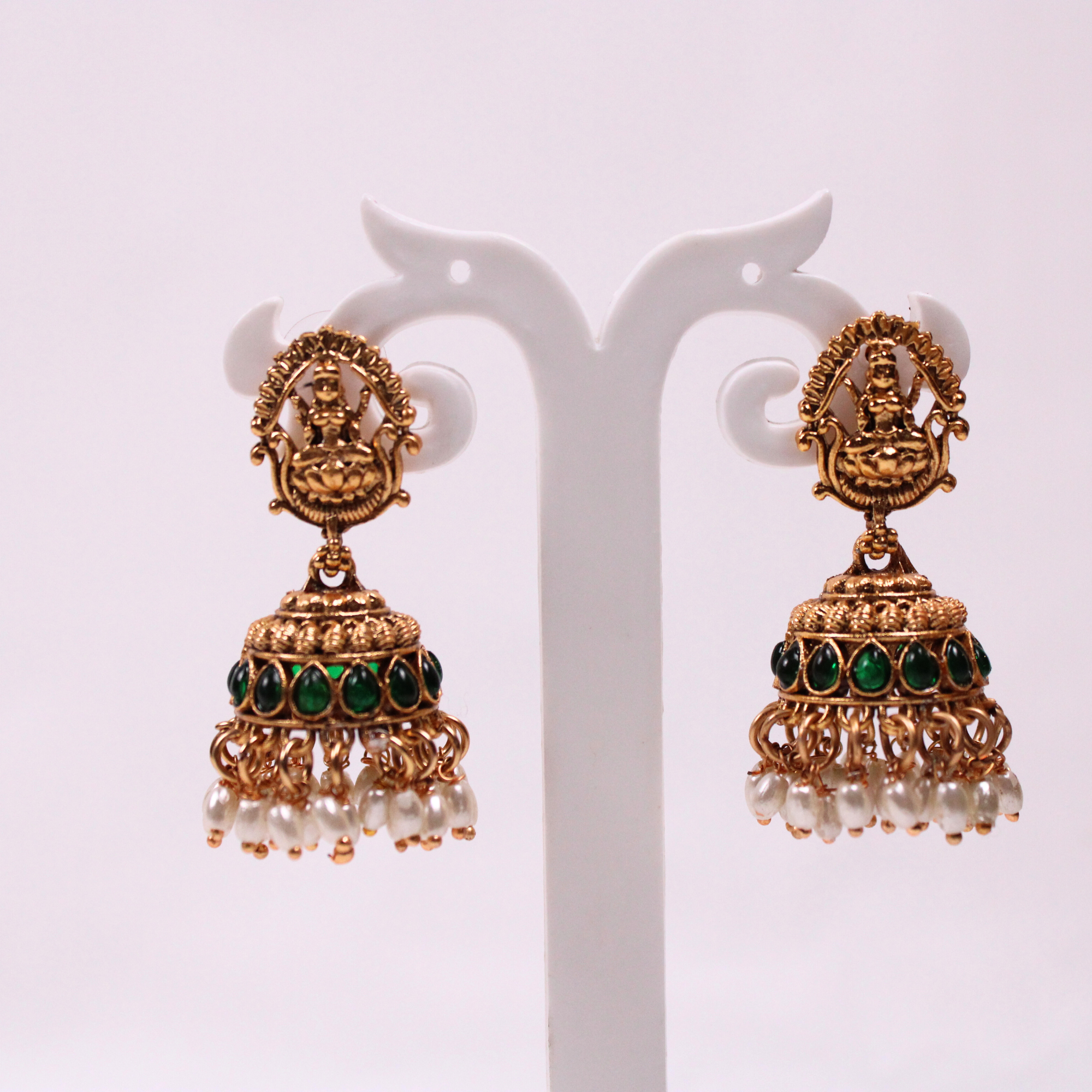 Lakshmi Temple Necklace Set with Earrings