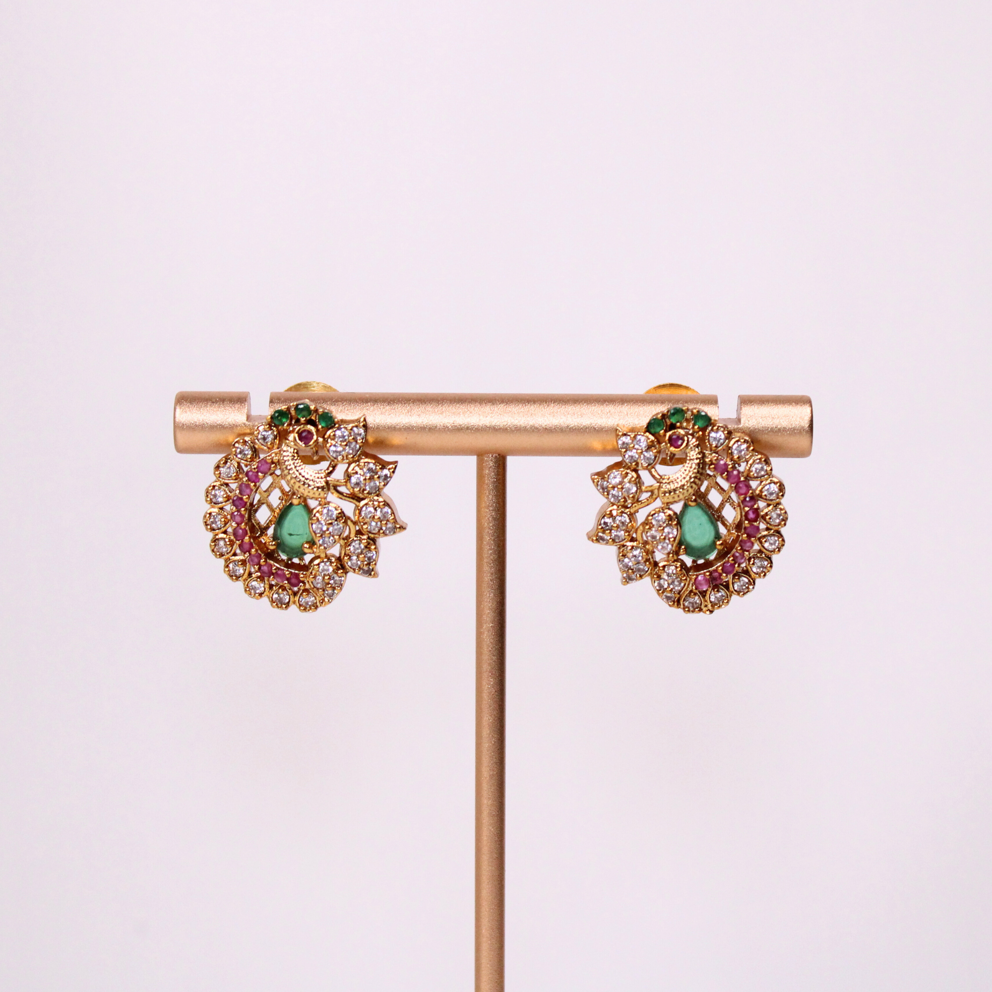 Peacock Mandala Choker and Stud Earrings Set