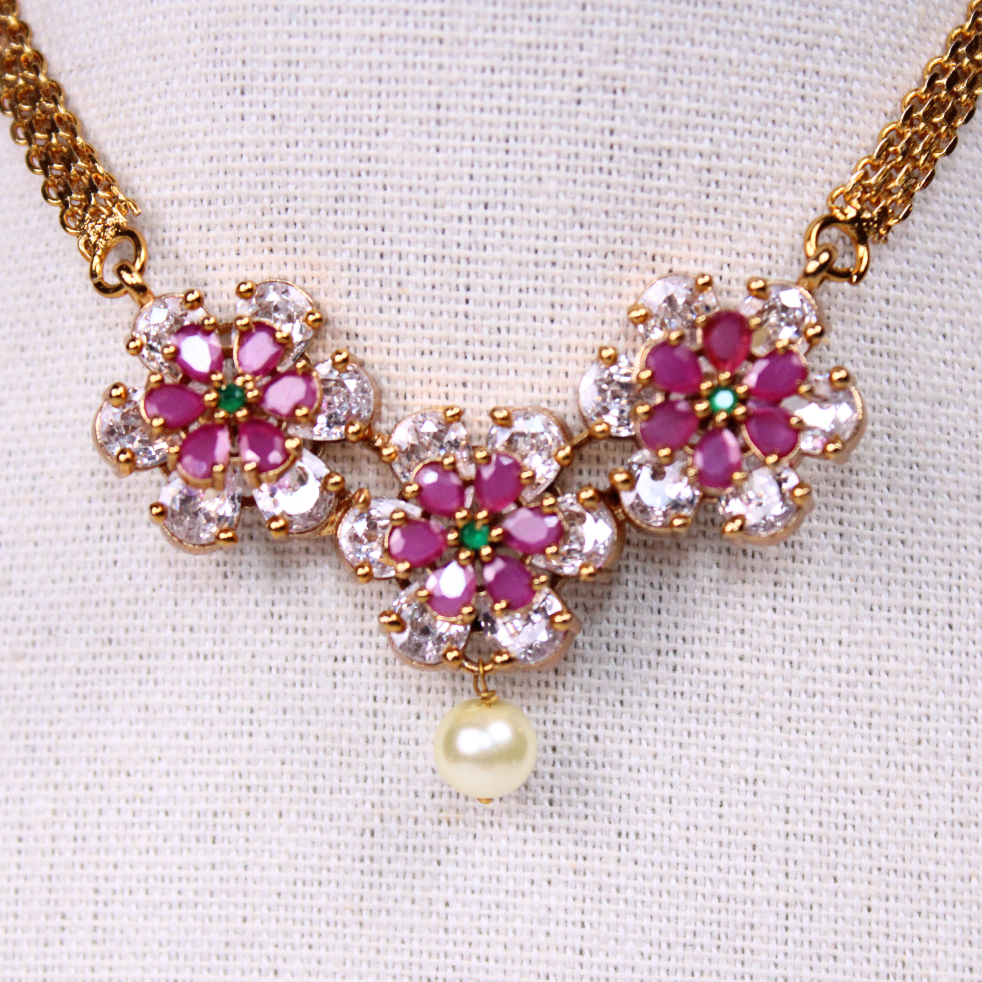 Malar Choker and Drop Earrings Set