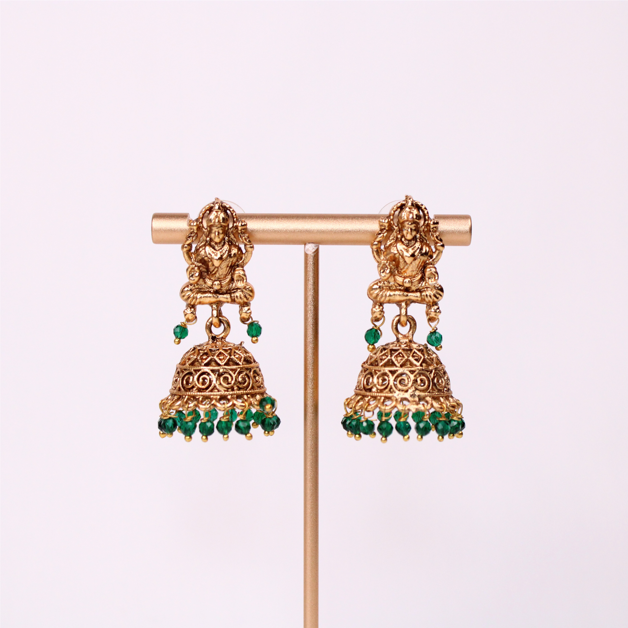 Lakshmi Temple Pendant Aram Set with Earrings