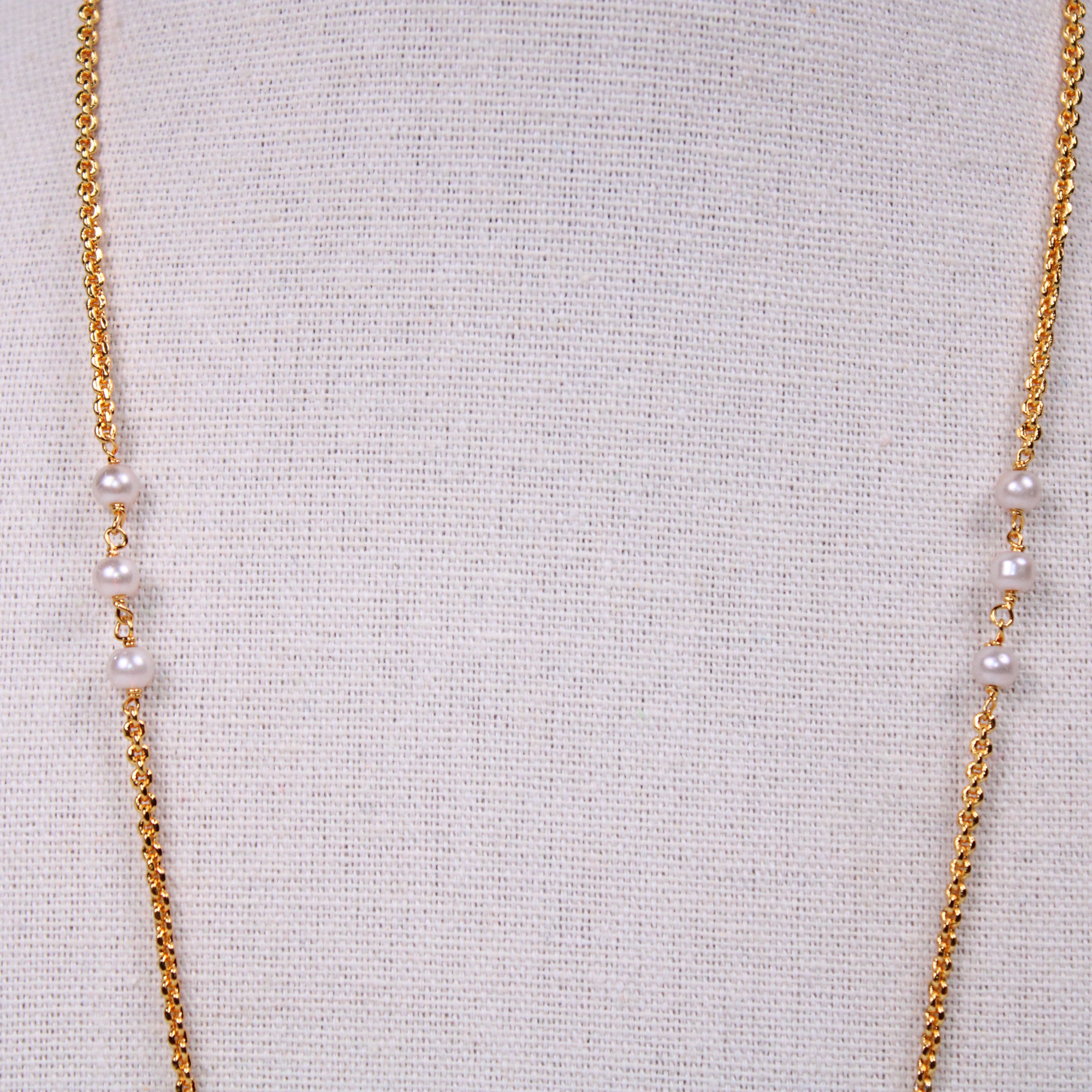 Lakshmi Lotus Motif Pearl Mala