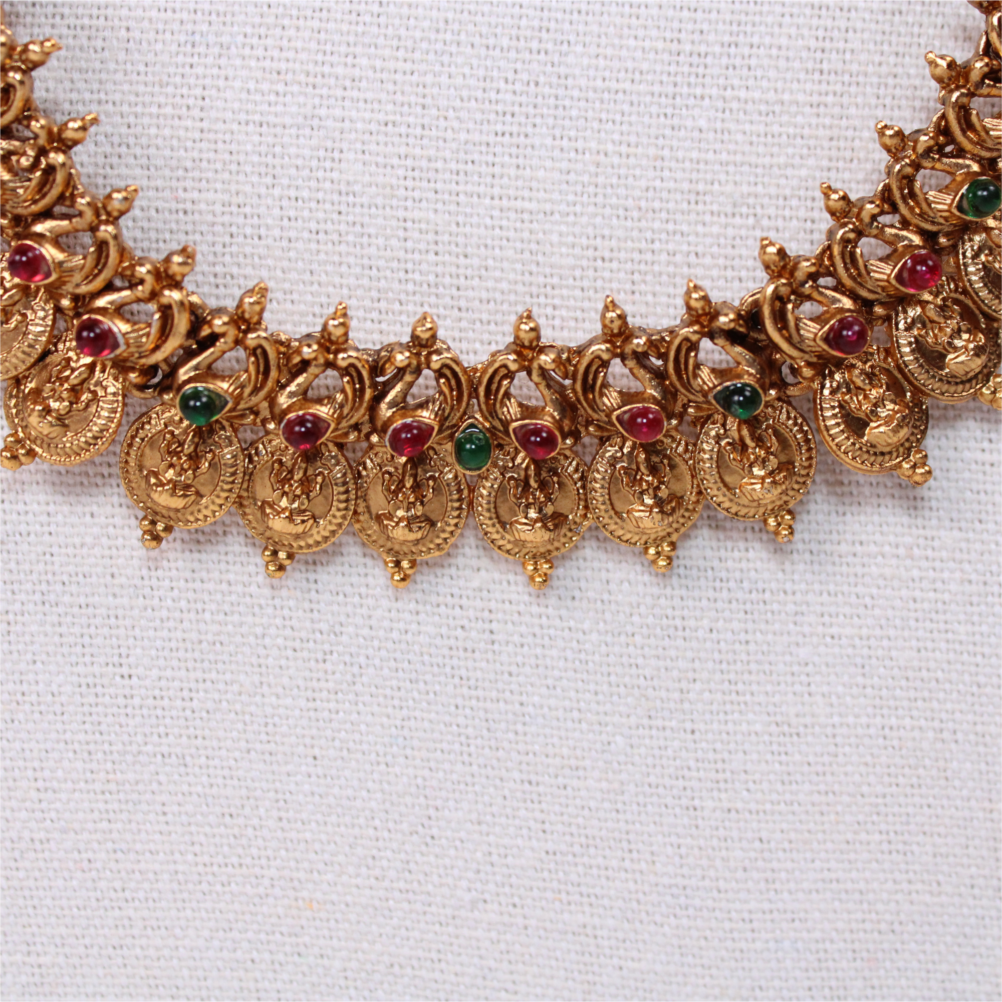 Lakshmi Kasu Mala Aram Set with Earrings