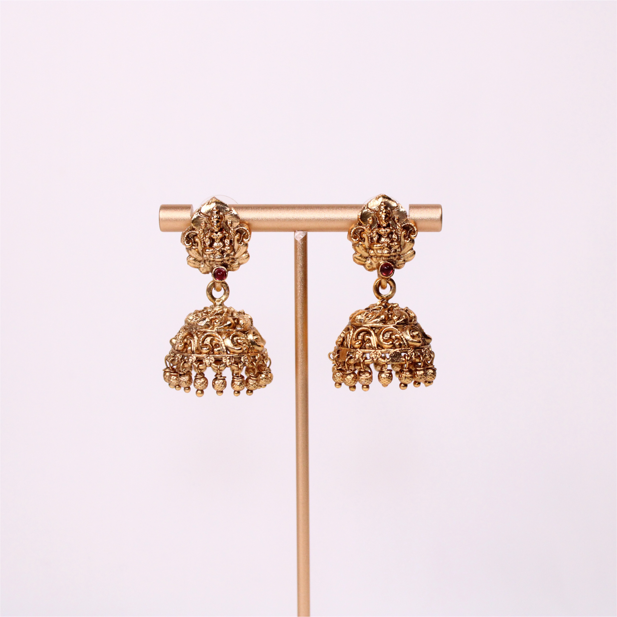 Lakshmi Peacock Pendant Aram with Antique Gold Beads & Earrings