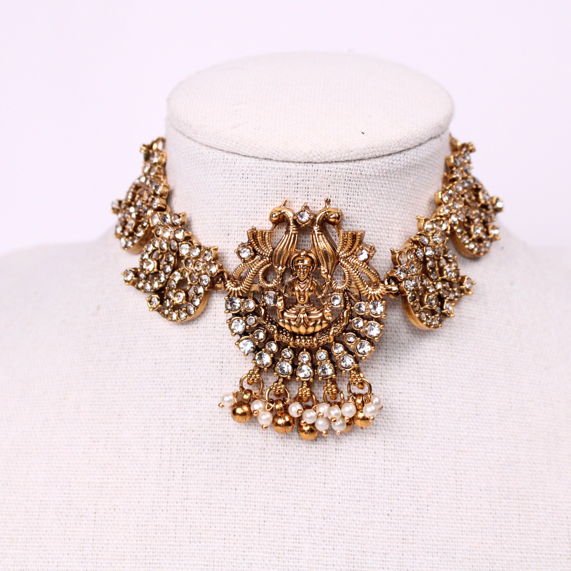 Lakshmi Divine Radiance Temple Choker Set with Earrings
