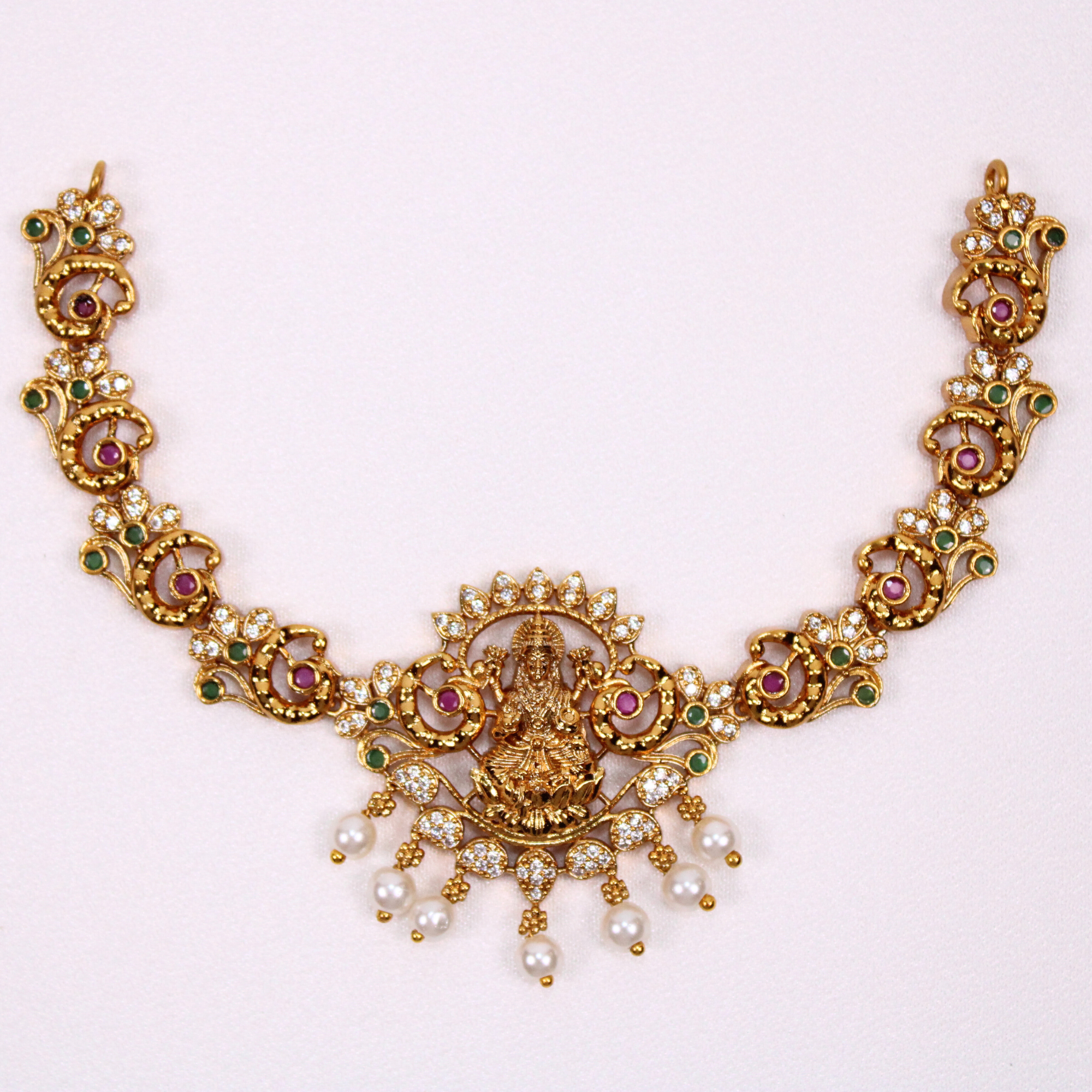 Lakshmi Floral Heritage Necklace Set with Earrings