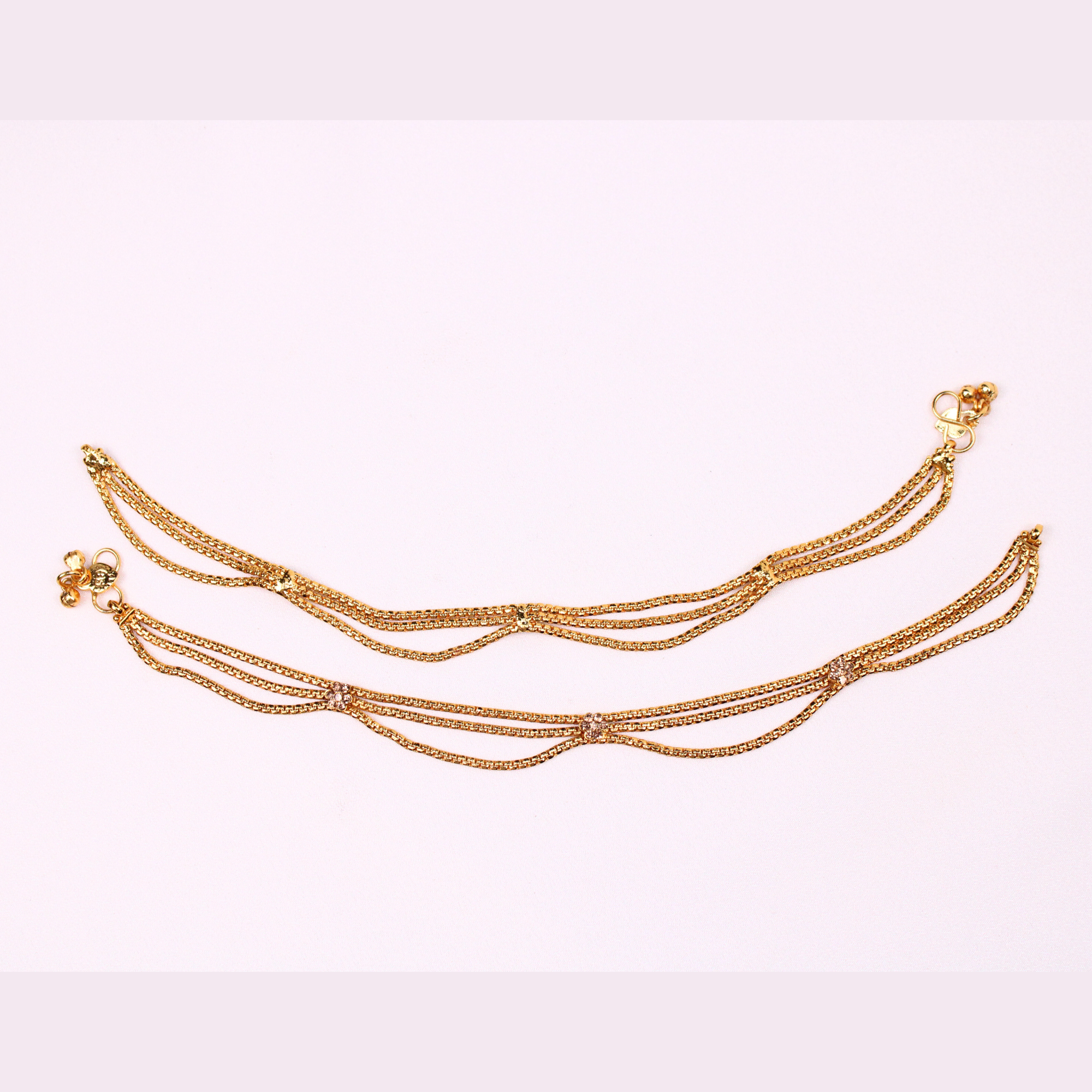 Golden Cascade Temple Anklet Pair