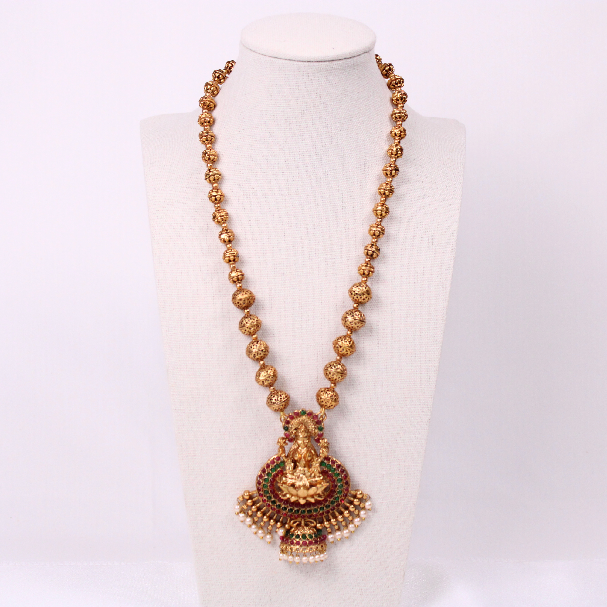 Lakshmi Kasu Mala Aram Set with Earrings