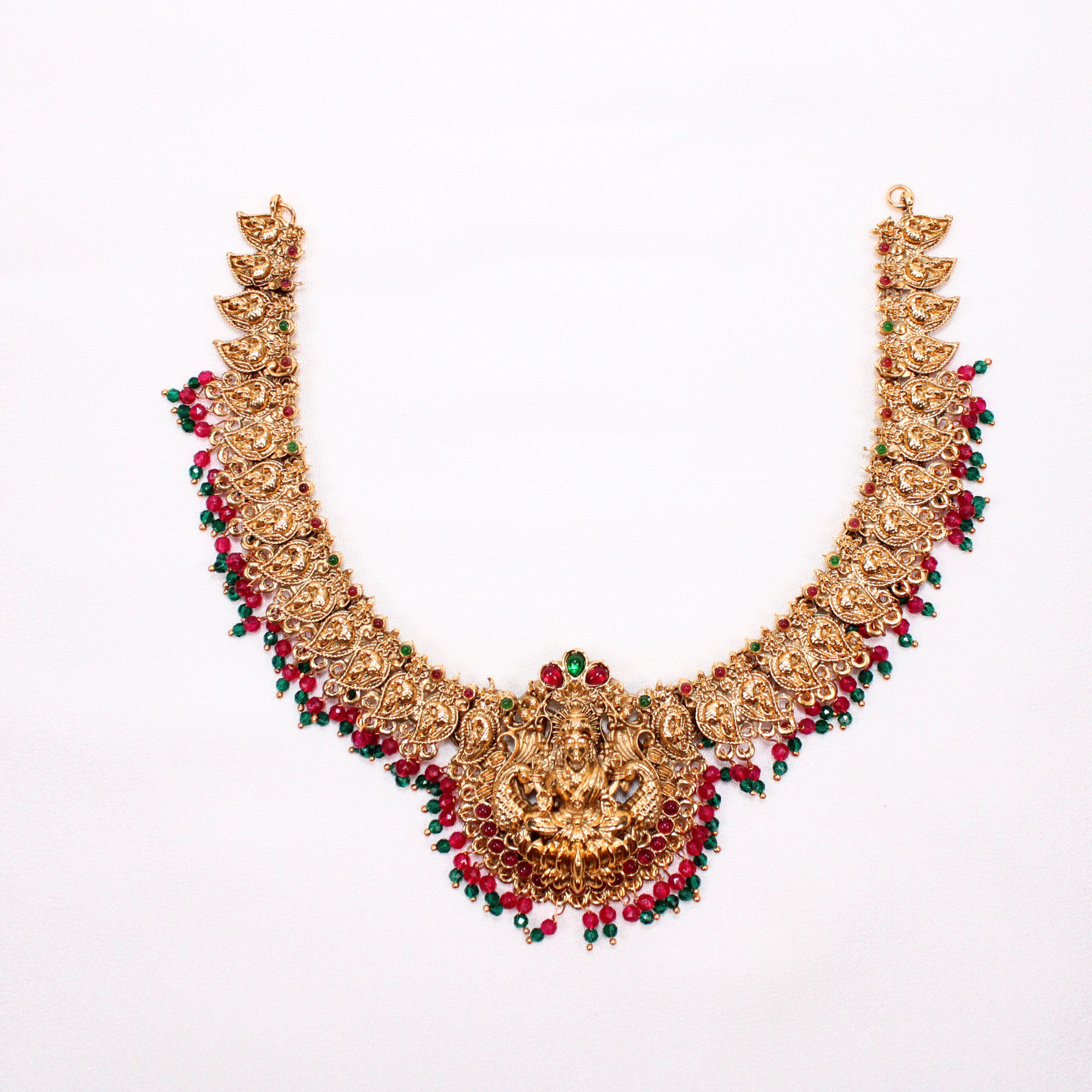 Lakshmi Temple Necklace Set with Earrings