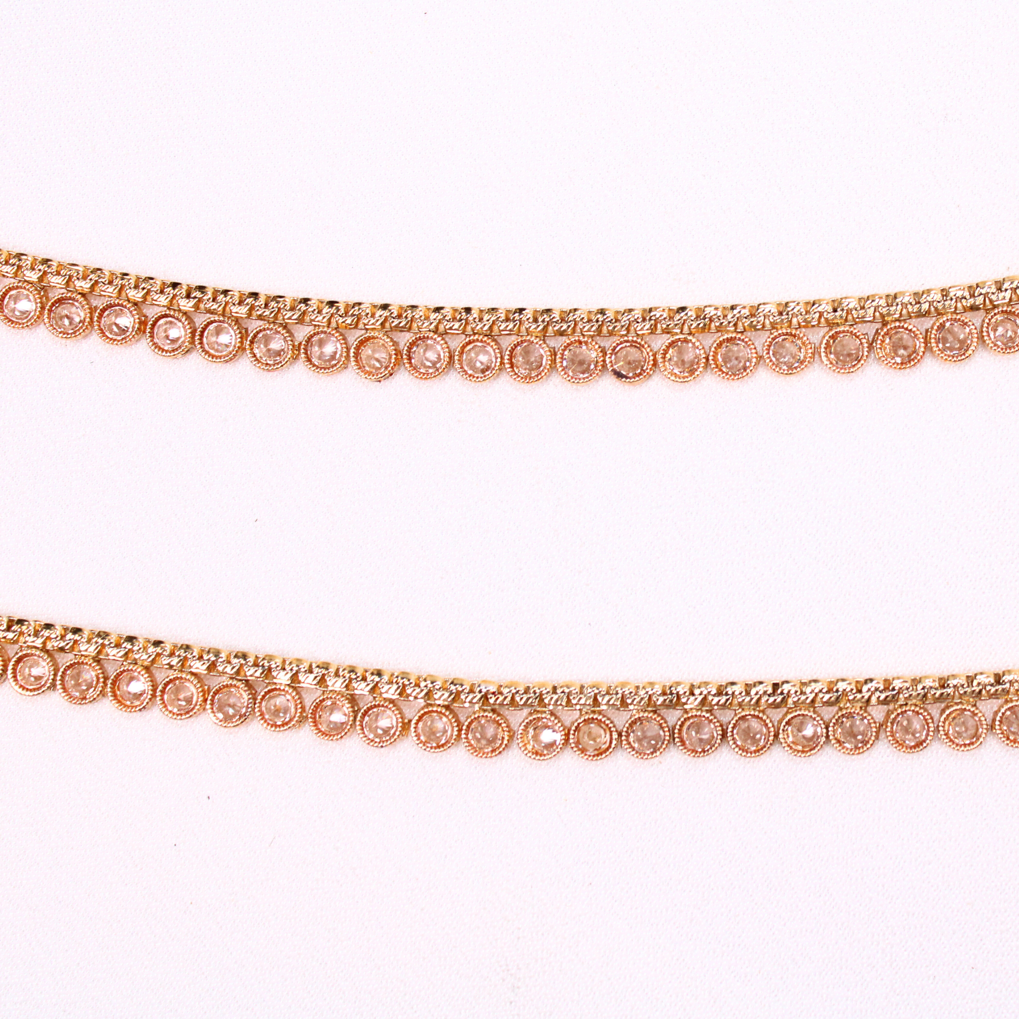 Temple-Inspired Gold-Plated Anklet Pair