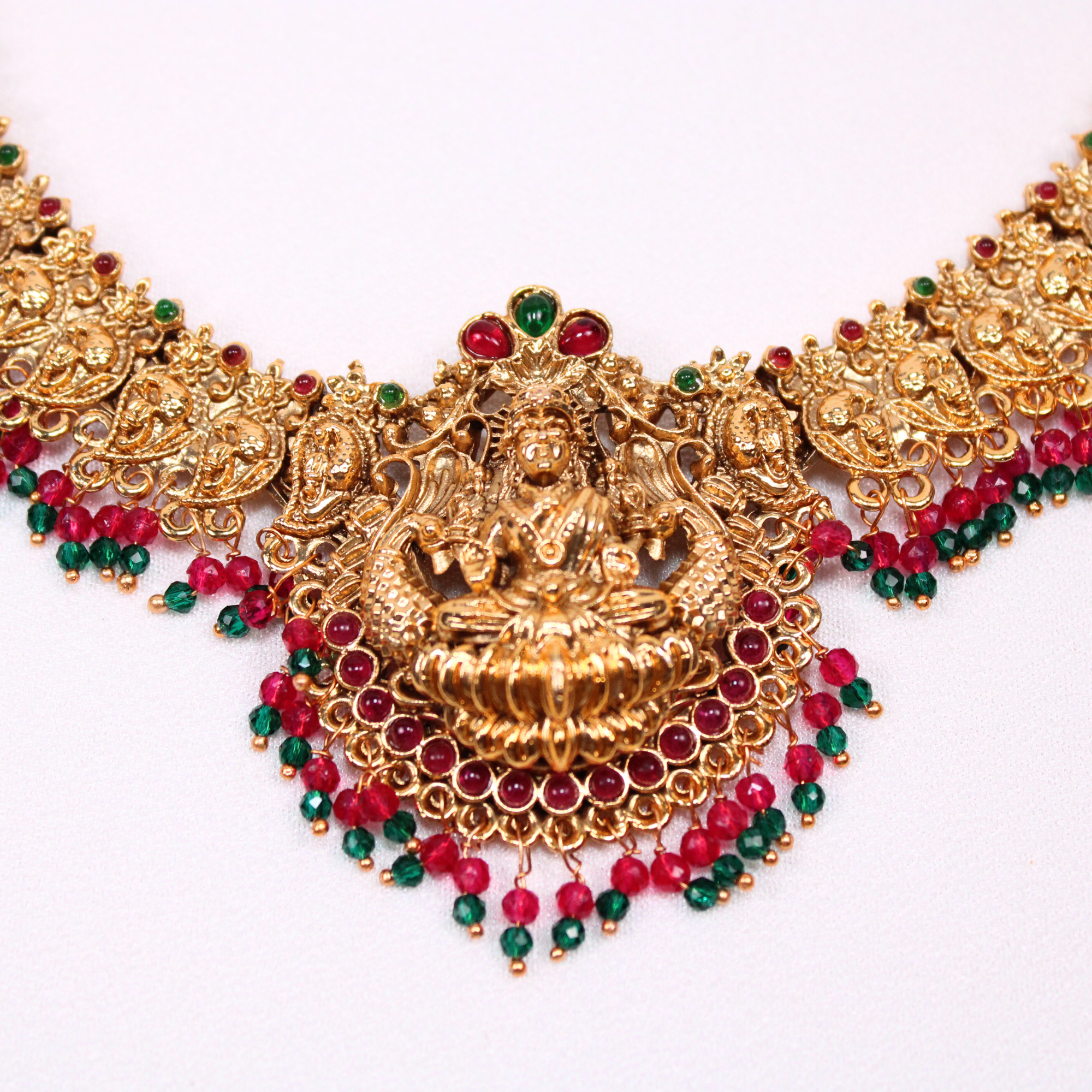 Lakshmi Heritage Temple Necklace Set with Earrings