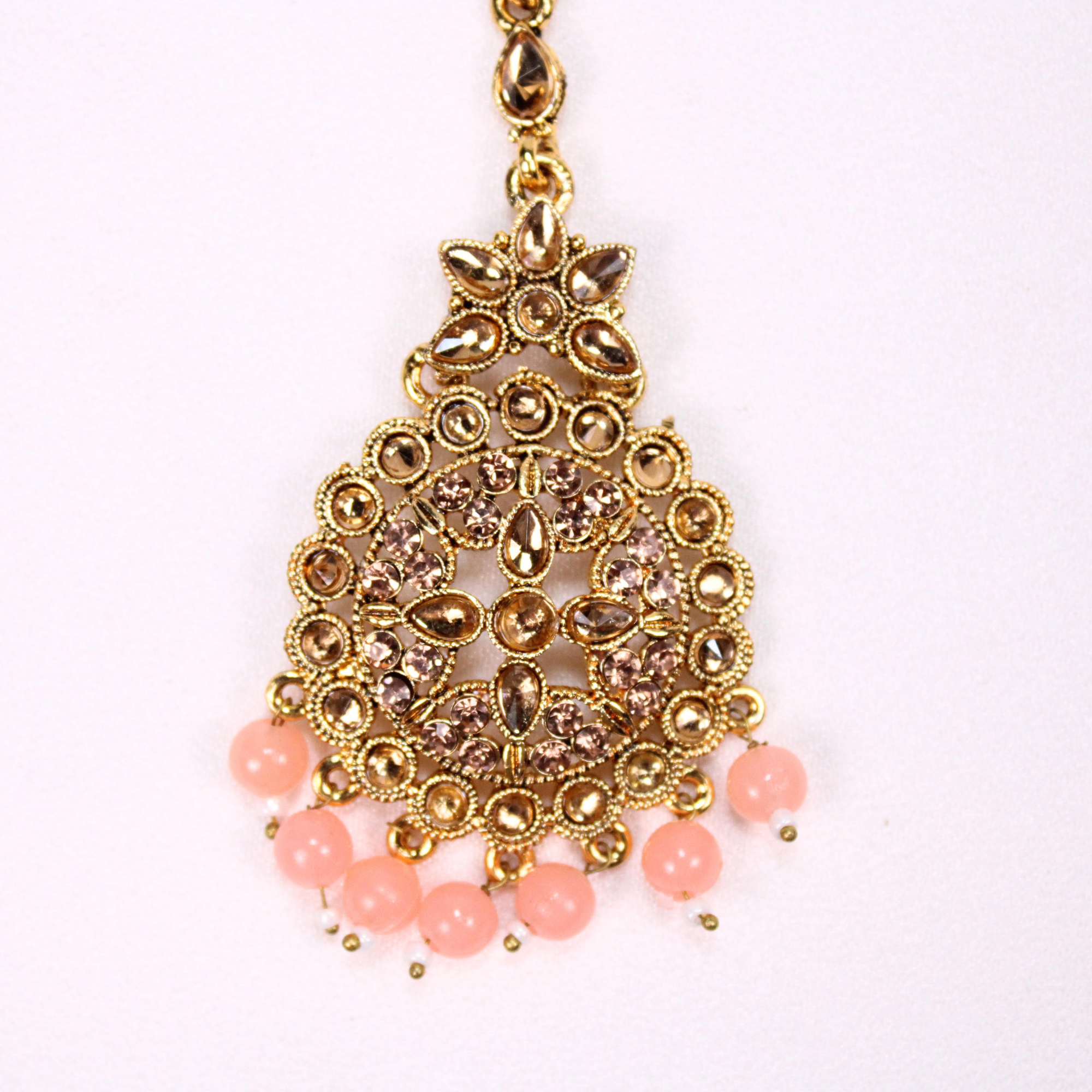 Floral Radiance Netti sutti with Pink Beads