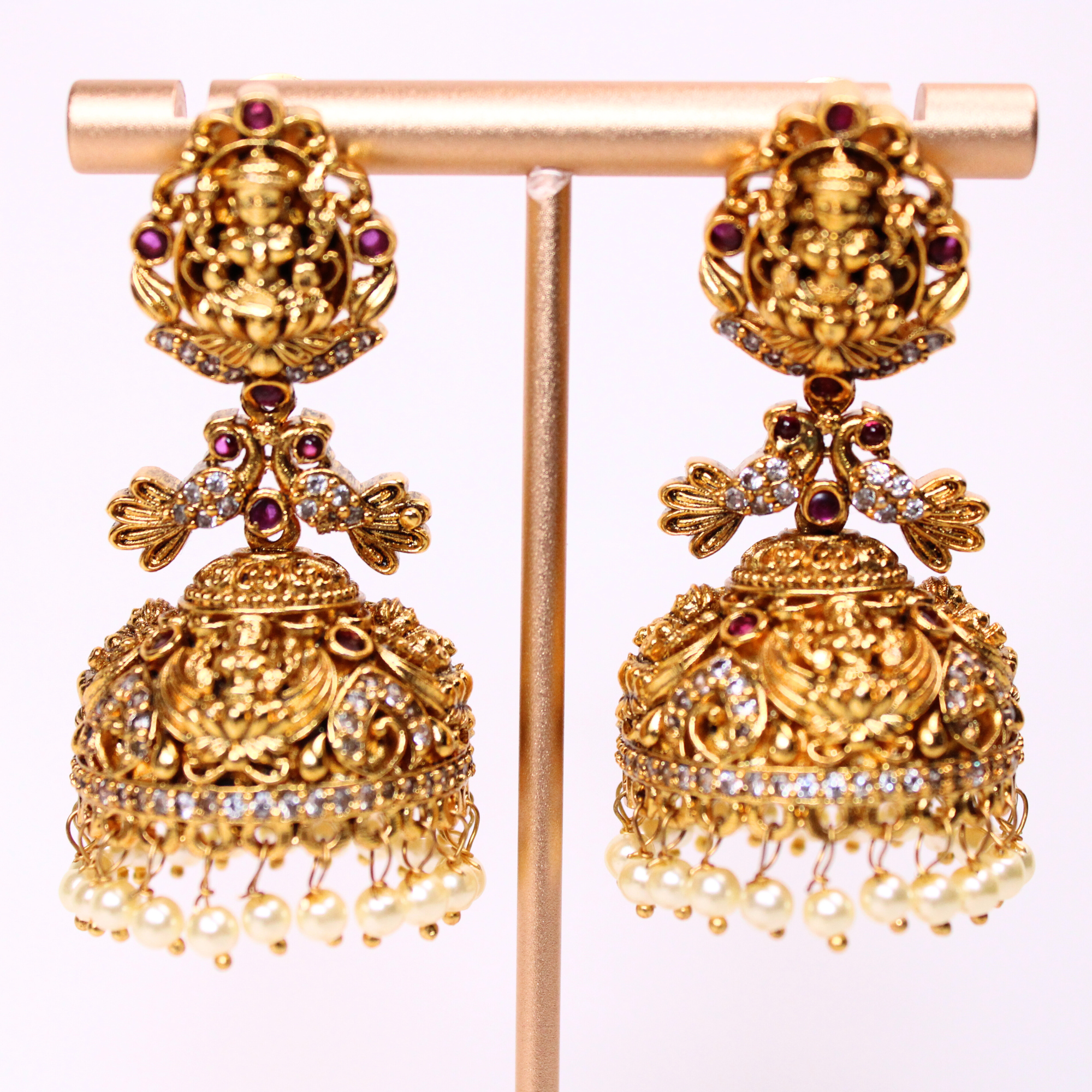 Lakshmi Peacock Temple Earrings