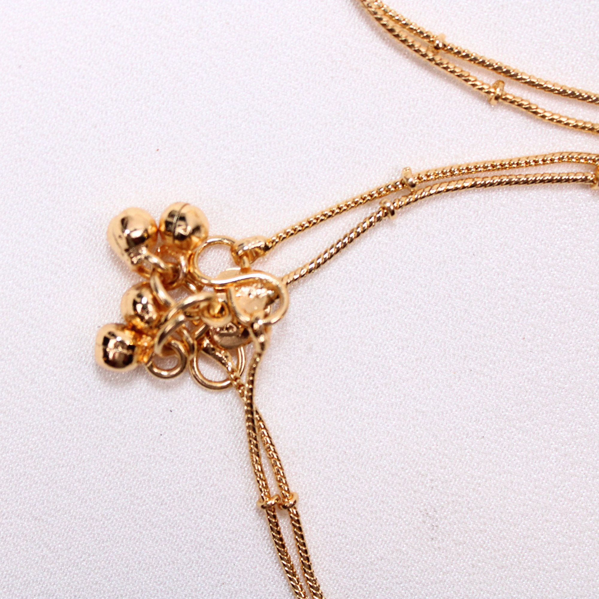 Twin Layer Temple Anklet Pair with Ghungroo Charms