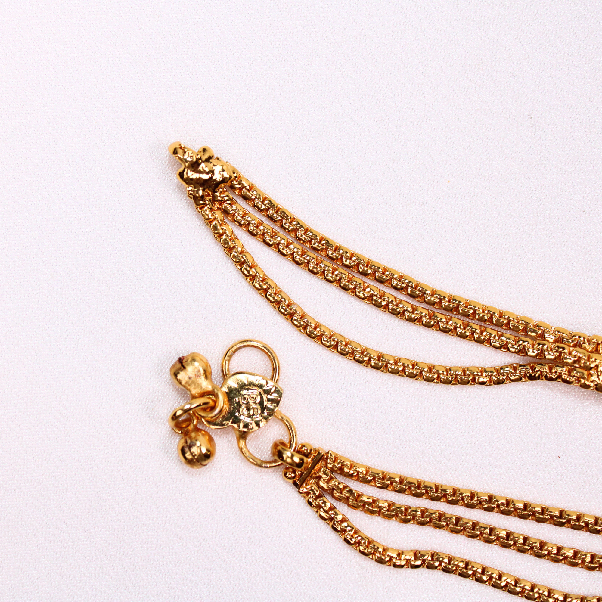 Golden Cascade Temple Anklet Pair