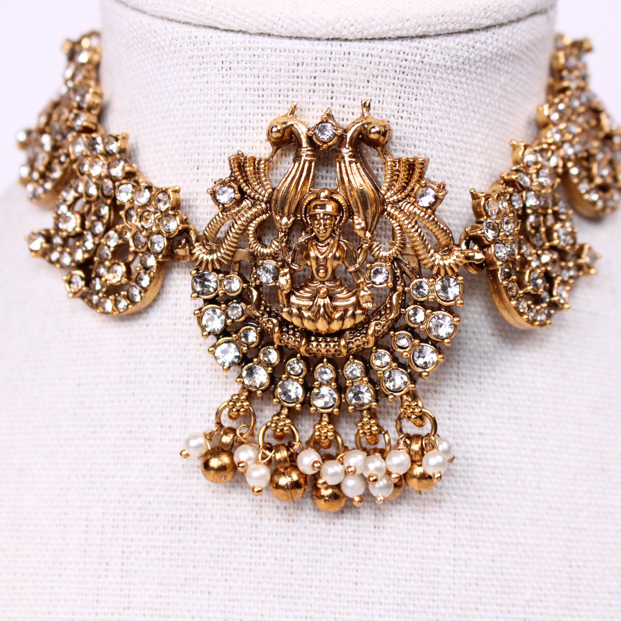 Lakshmi Divine Radiance Temple Choker Set with Earrings