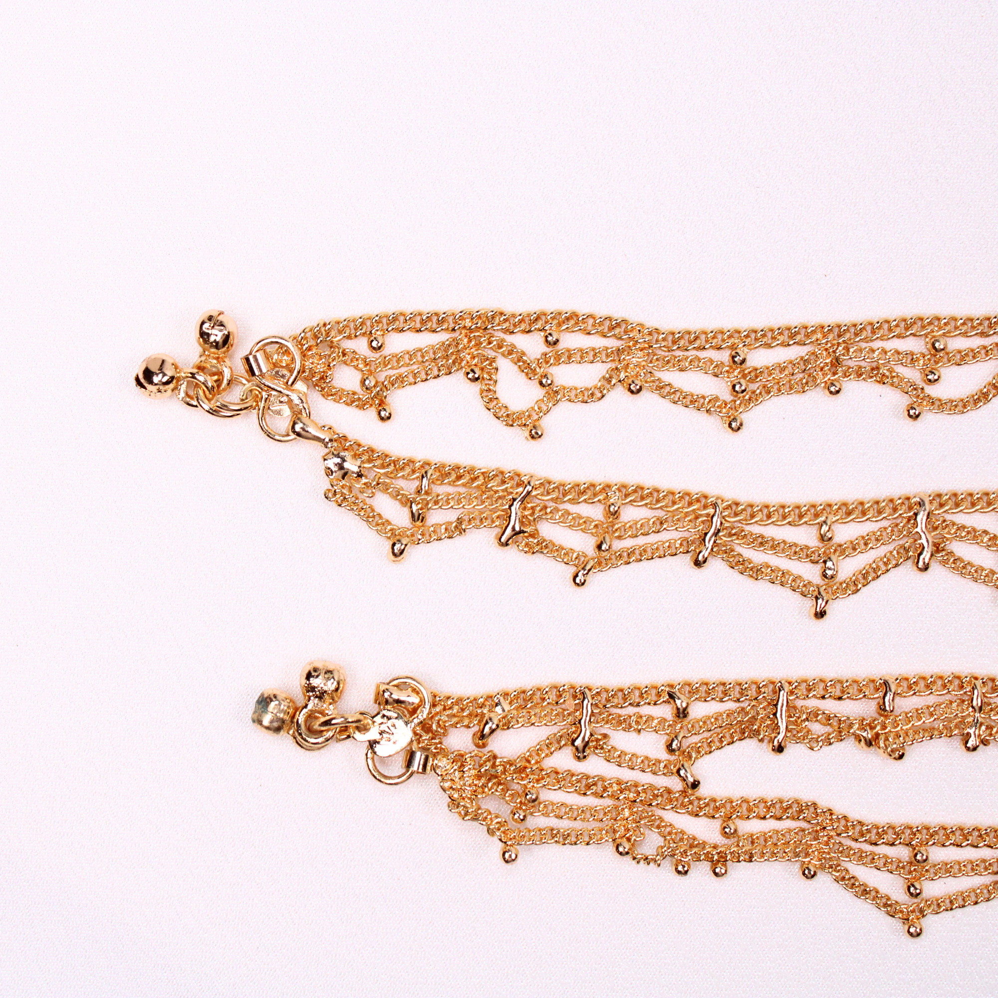 Lattice Chain Temple Anklet Pair