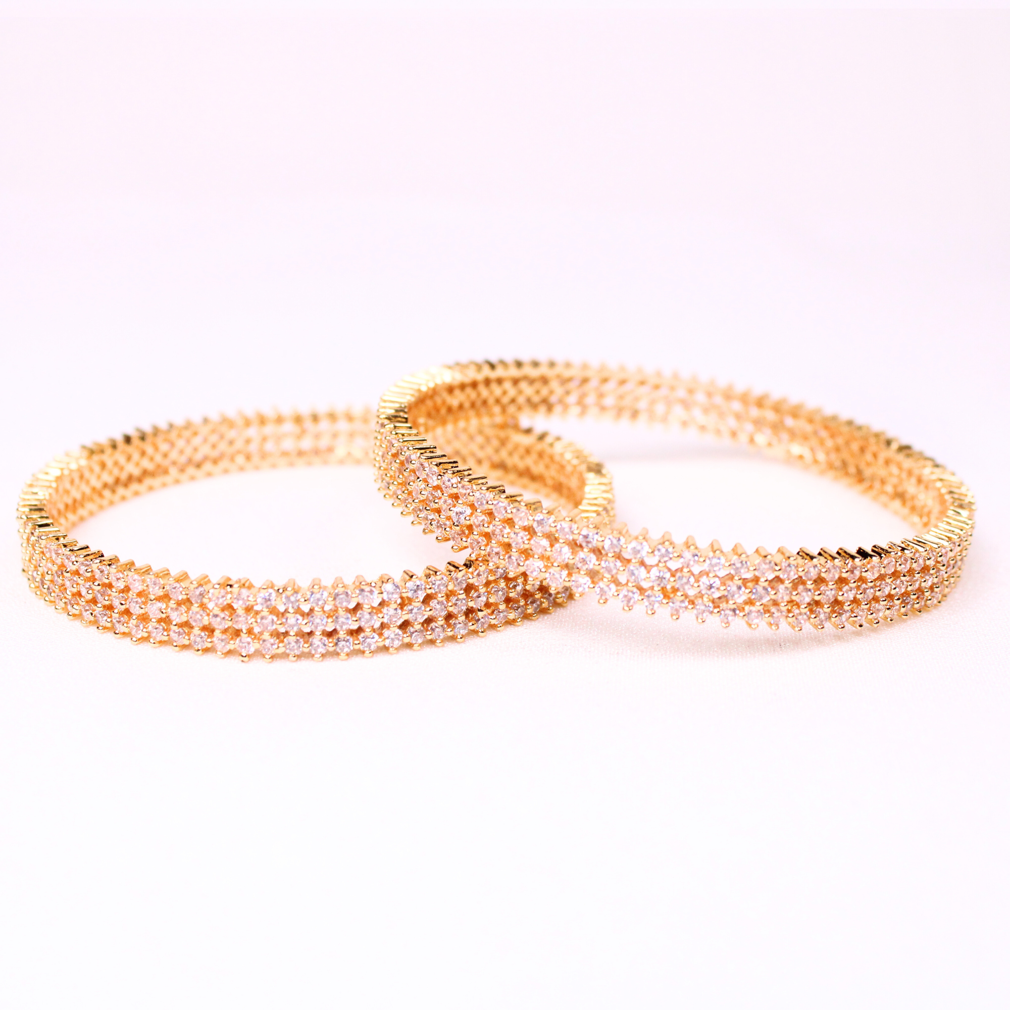 Triple Row CZ Bangles