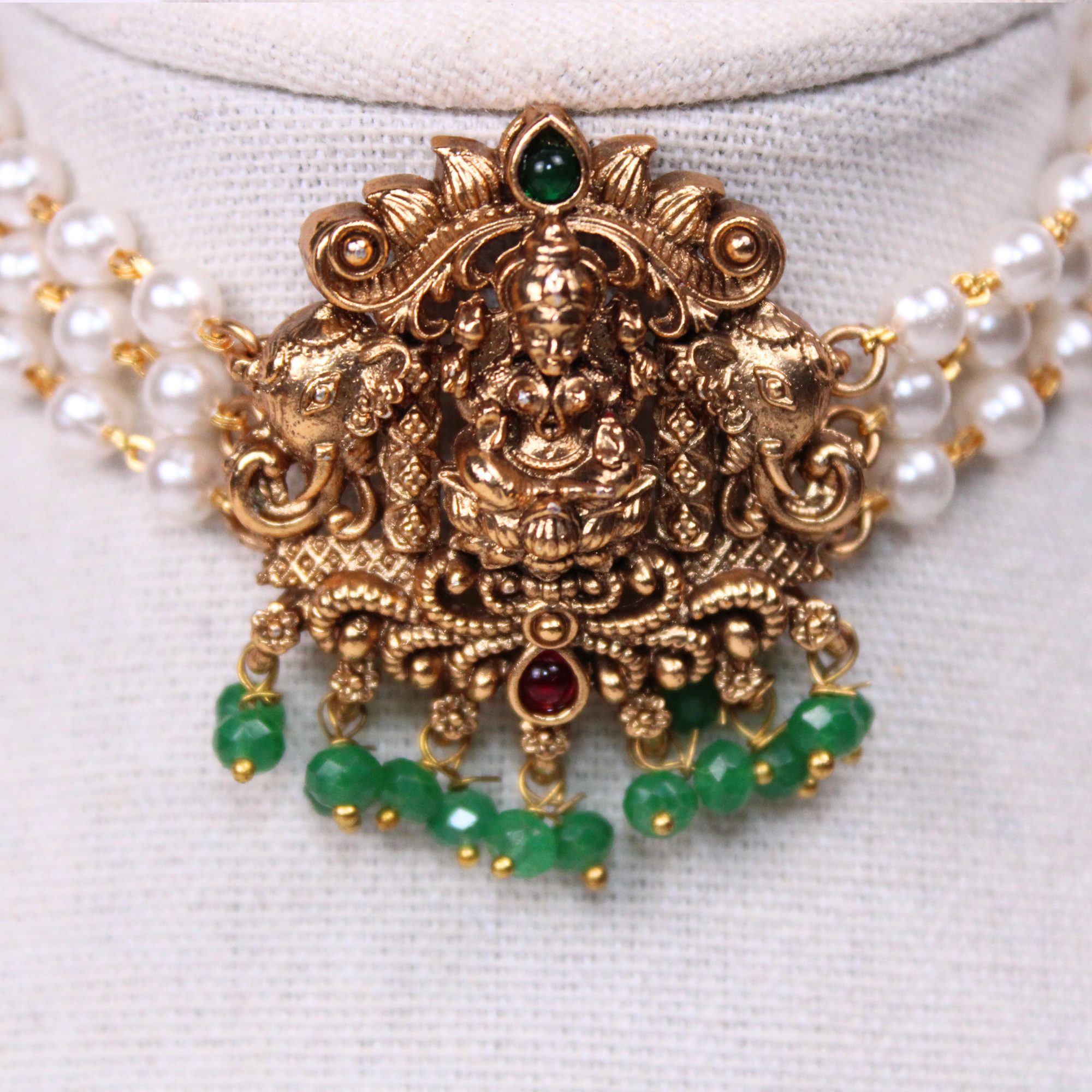 Lakshmi Elephant Choker and Stud Earrings Set