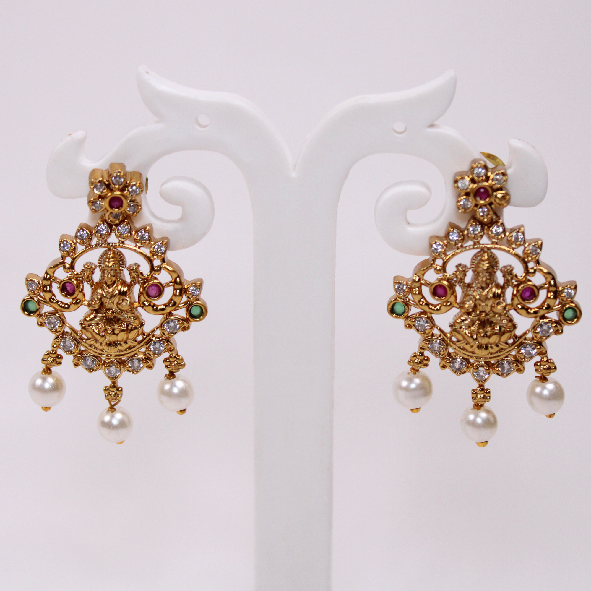 Lakshmi Floral Heritage Necklace Set with Earrings