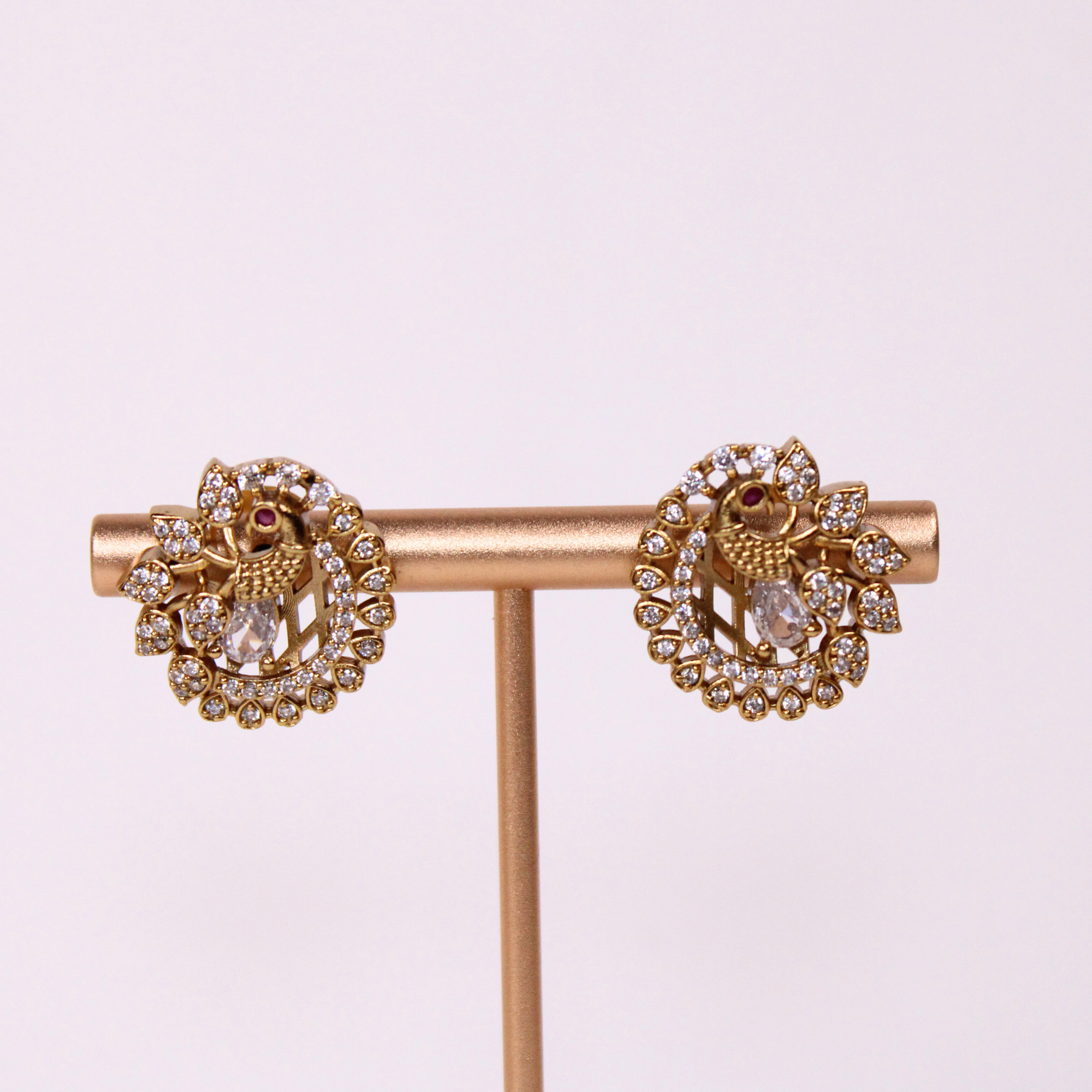 Peacock Mandala Choker and Stud Earrings Set