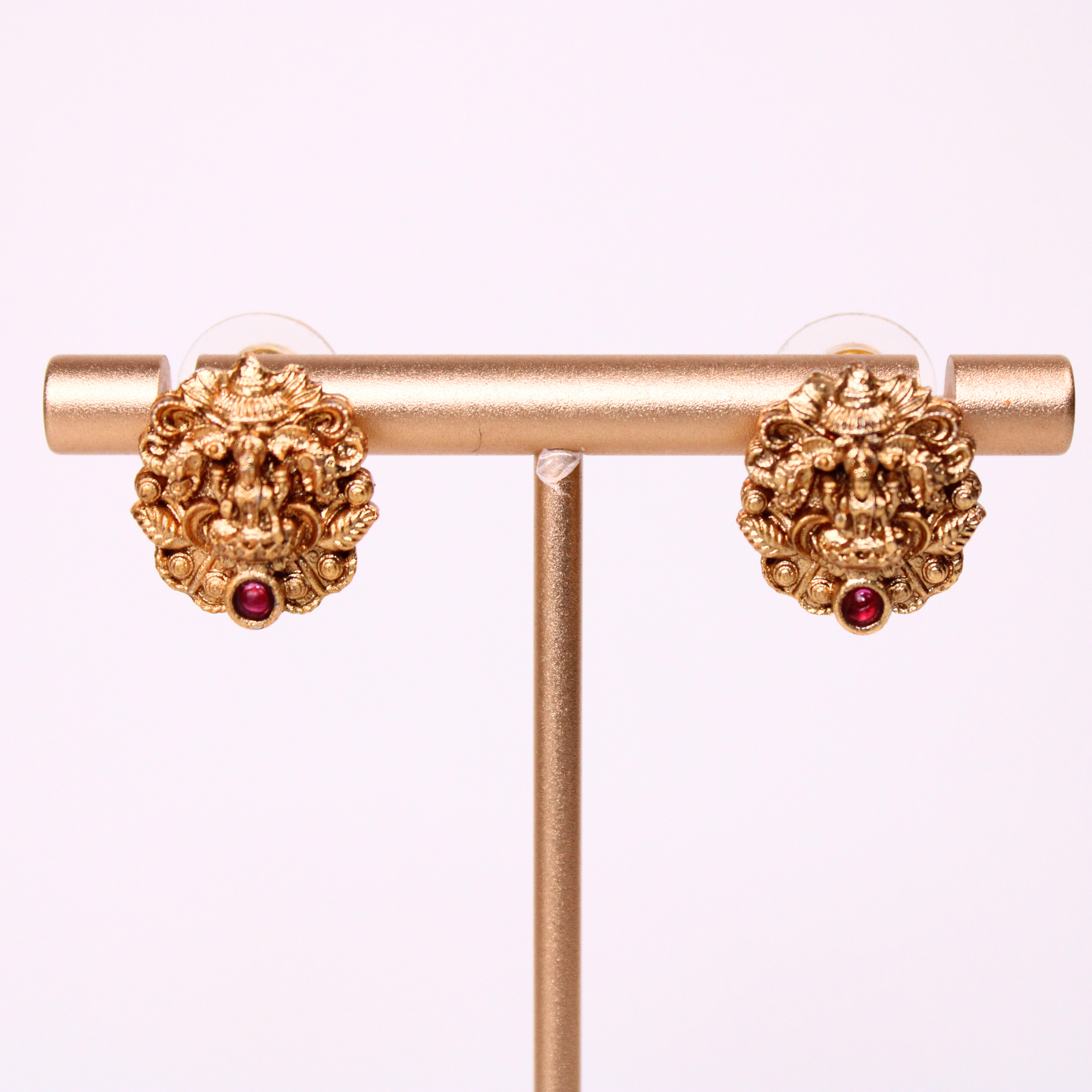 Lakshmi Heritage Triple-Row Pearl Choker Set with Earrings