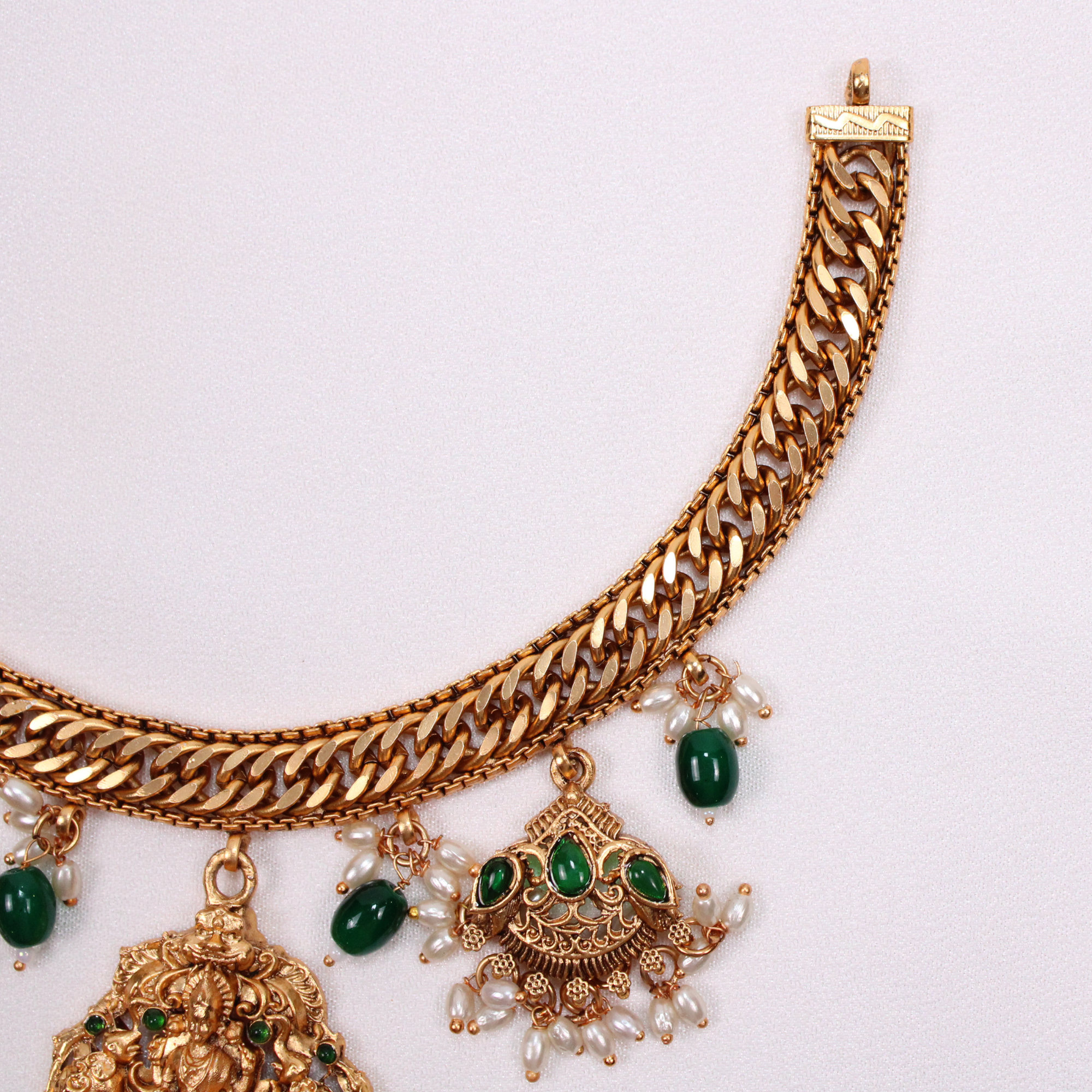 Lakshmi Temple Necklace Set with Earrings