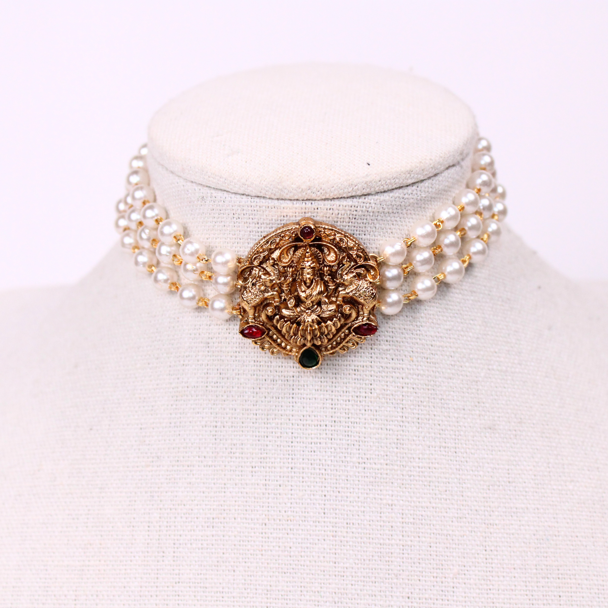 Lakshmi Elephant Choker and Stud Earrings Set