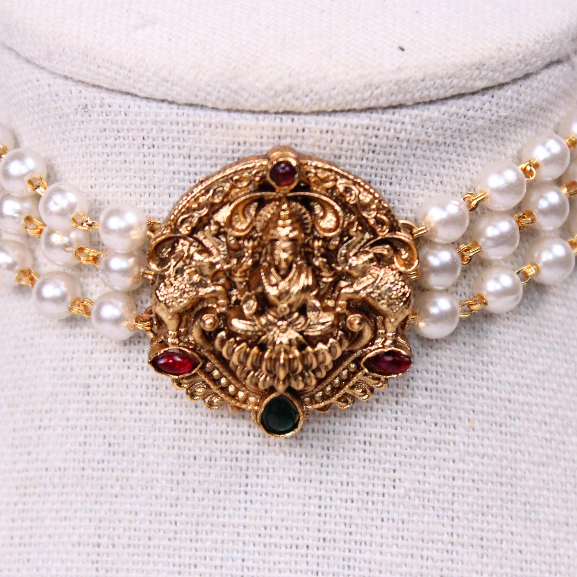 Lakshmi Elephant Choker and Stud Earrings Set