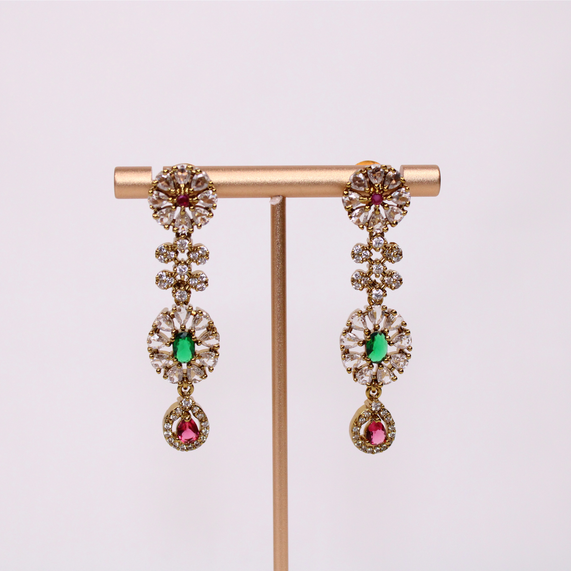 Valli Aram Set with Red Drop Earrings