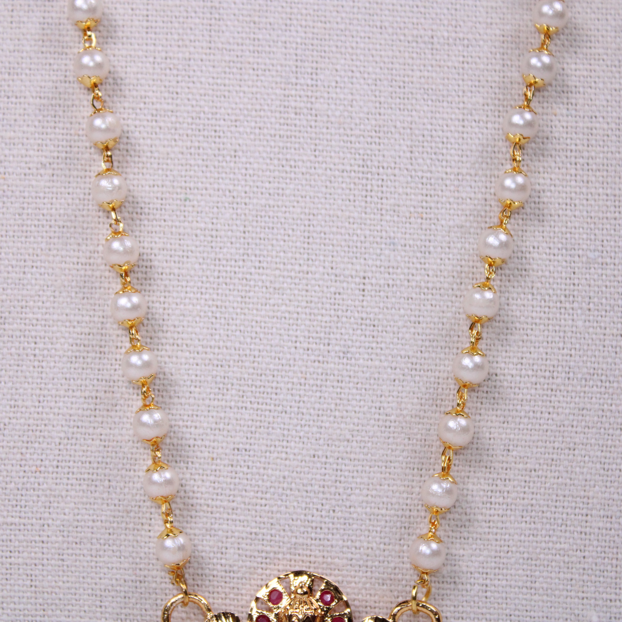 Lakshmi with Elephants Pearl Mala
