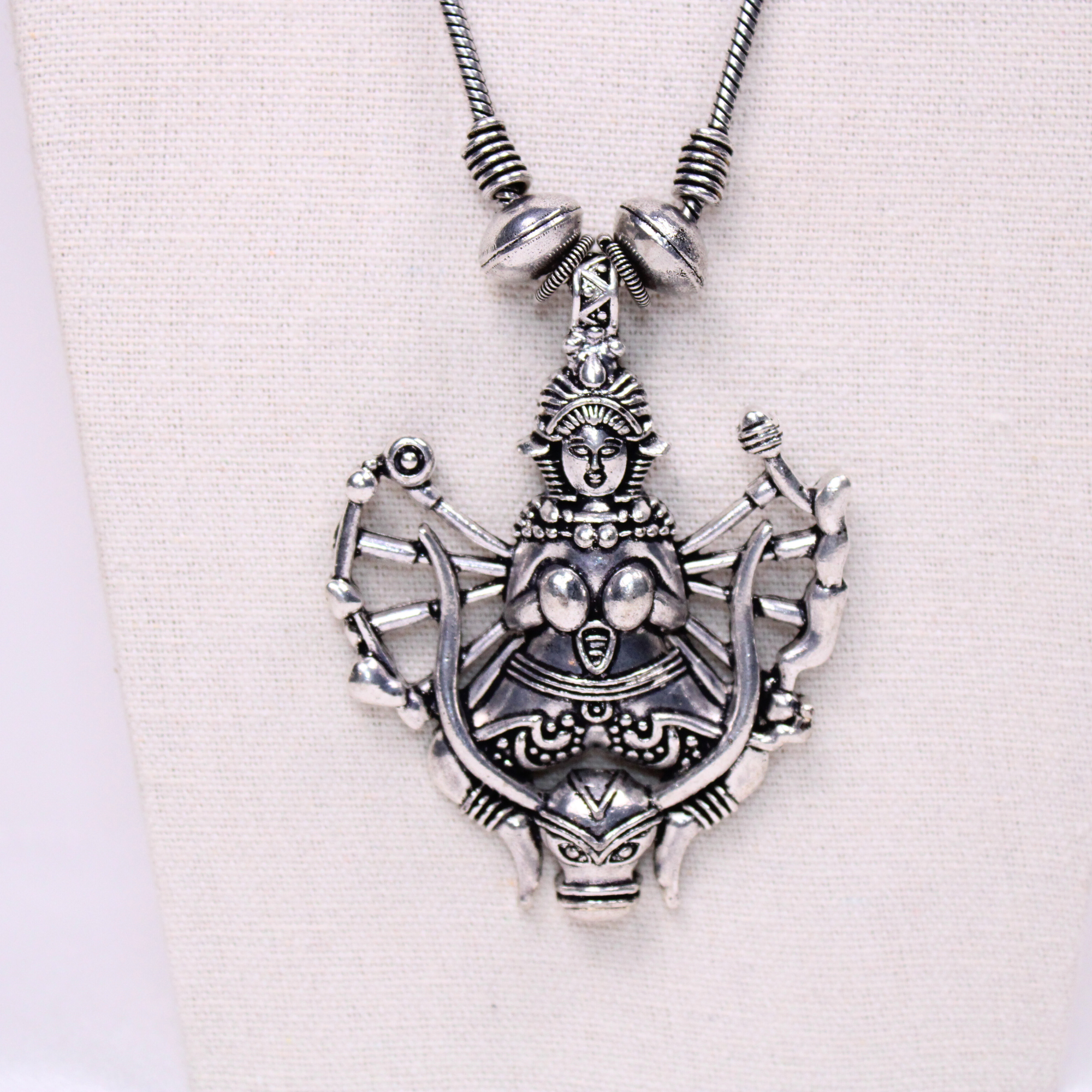 Divine Durga Aram  with Antique Silver Finish