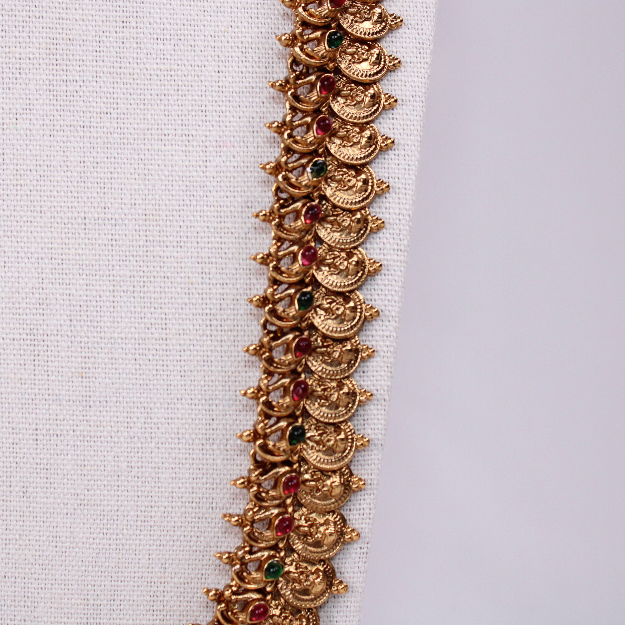 Lakshmi Kasu Mala Aram Set with Earrings