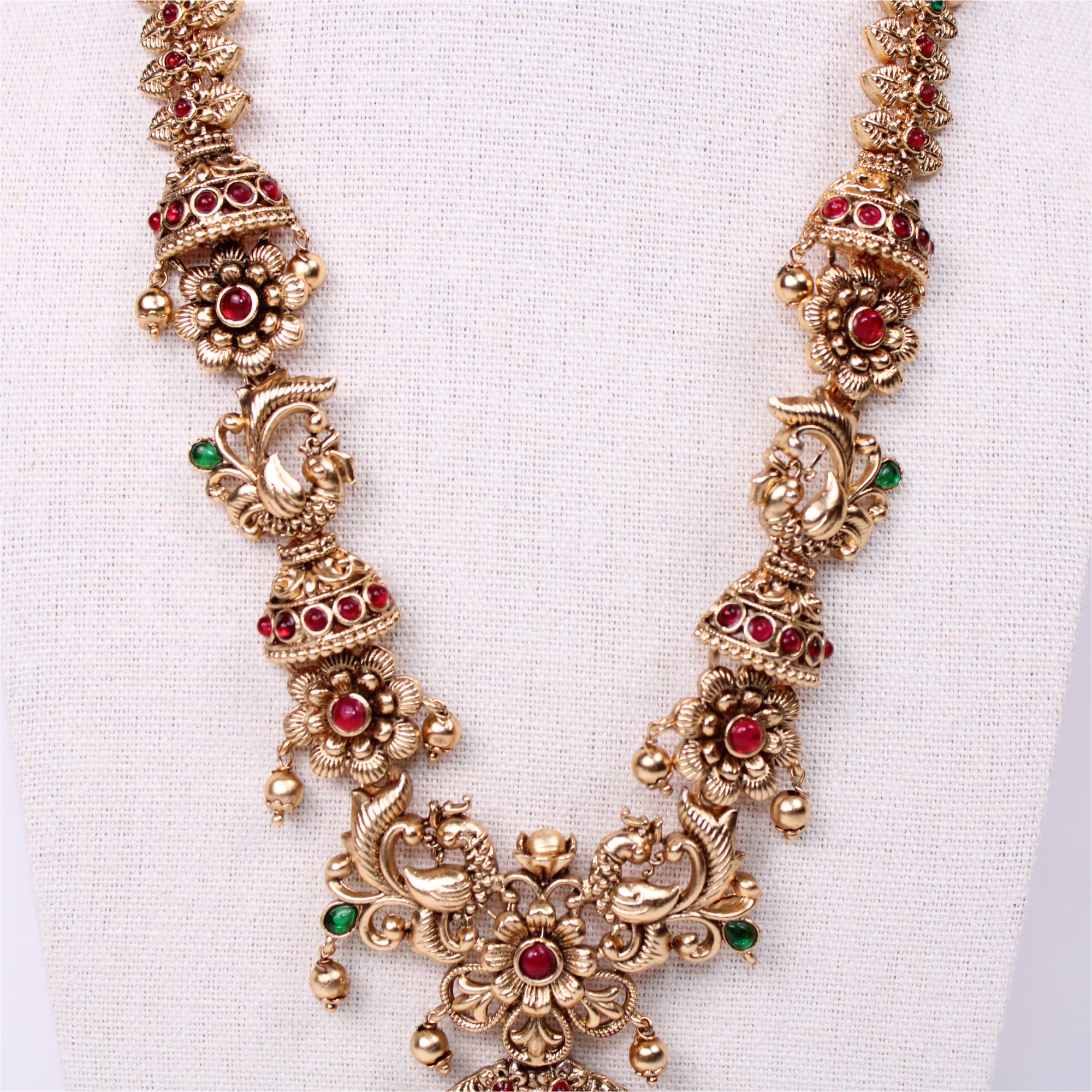 Krishna Temple Aram Set with Earrings