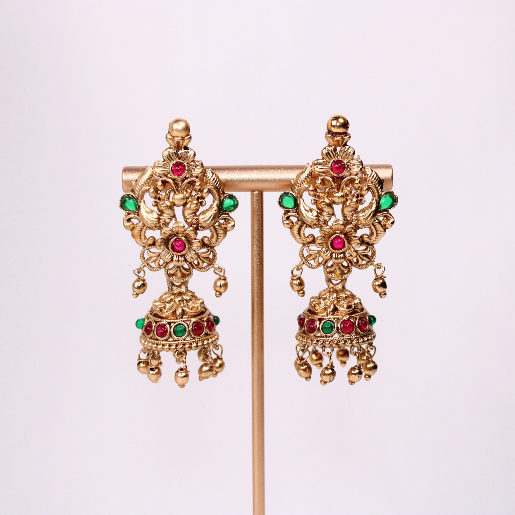Krishna Temple Aram Set with Earrings