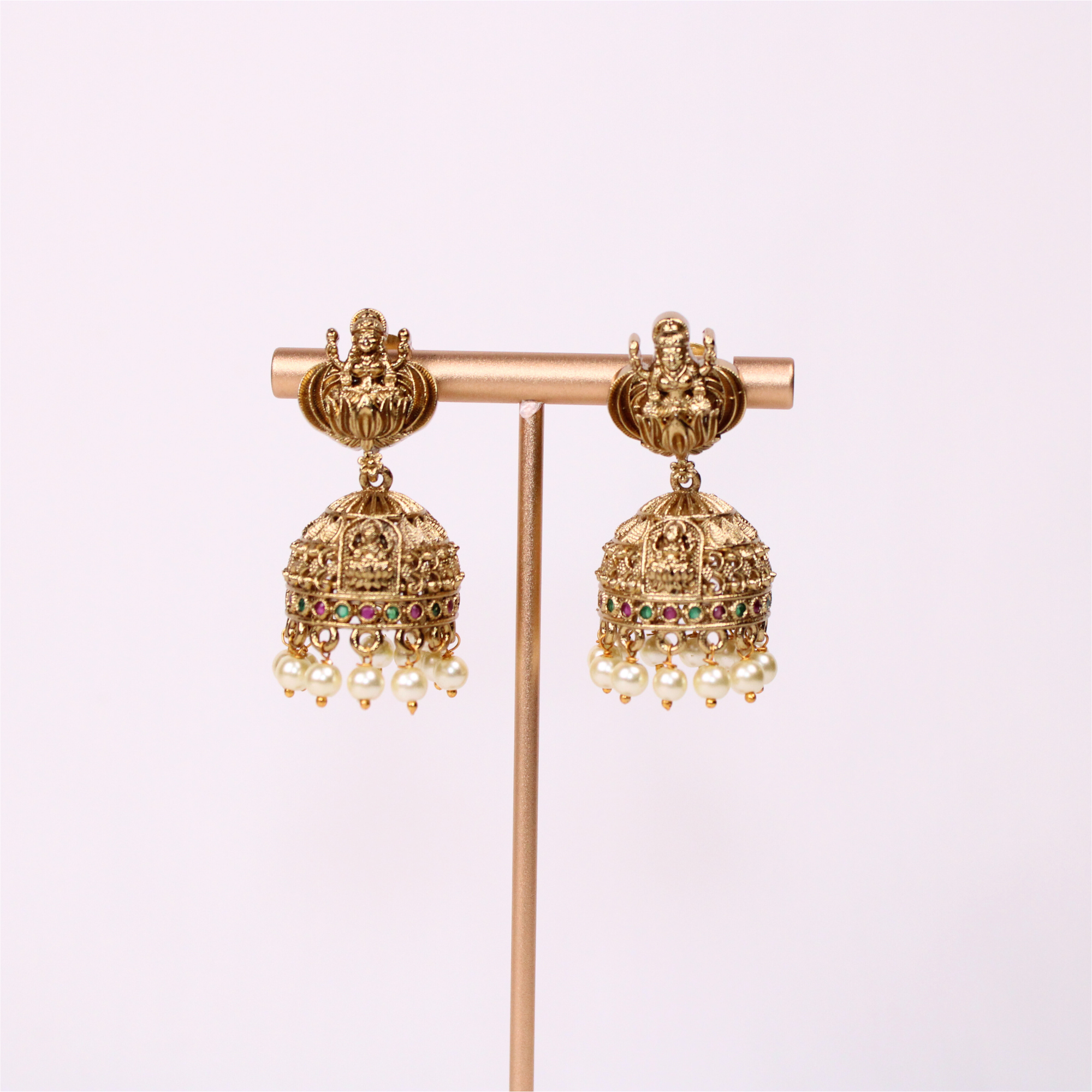 Lakshmi Arch Pendant Long Aram with Earrings